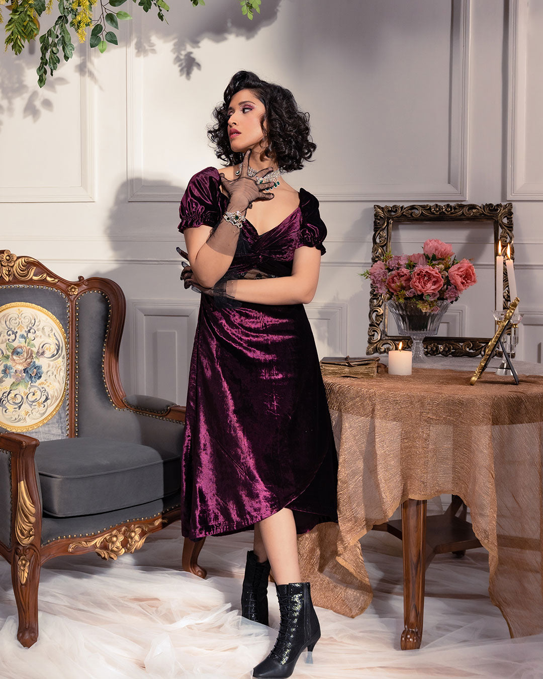 Royal Velvet & Net Designer Ensemble - Royal Reboot Collection
