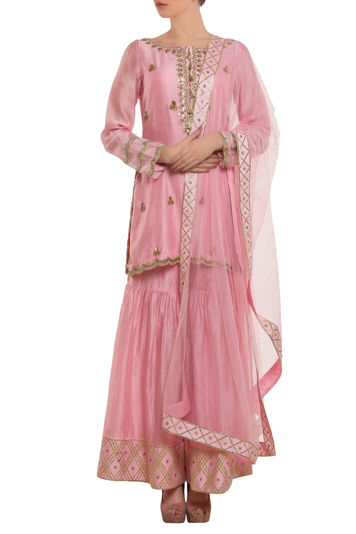 Rose Pink Embroidered Kurta Set