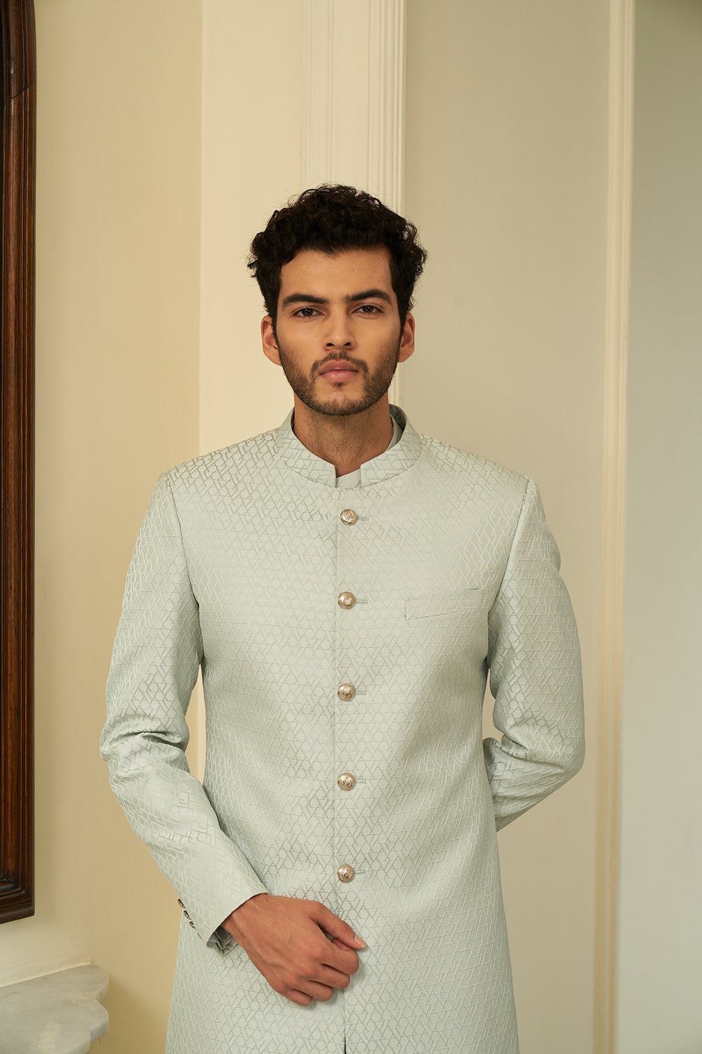 Froasted Mint Sherwani Set - Auraya Fashion -  - #tag1# - #tag2# - #tag3# - #tag3#