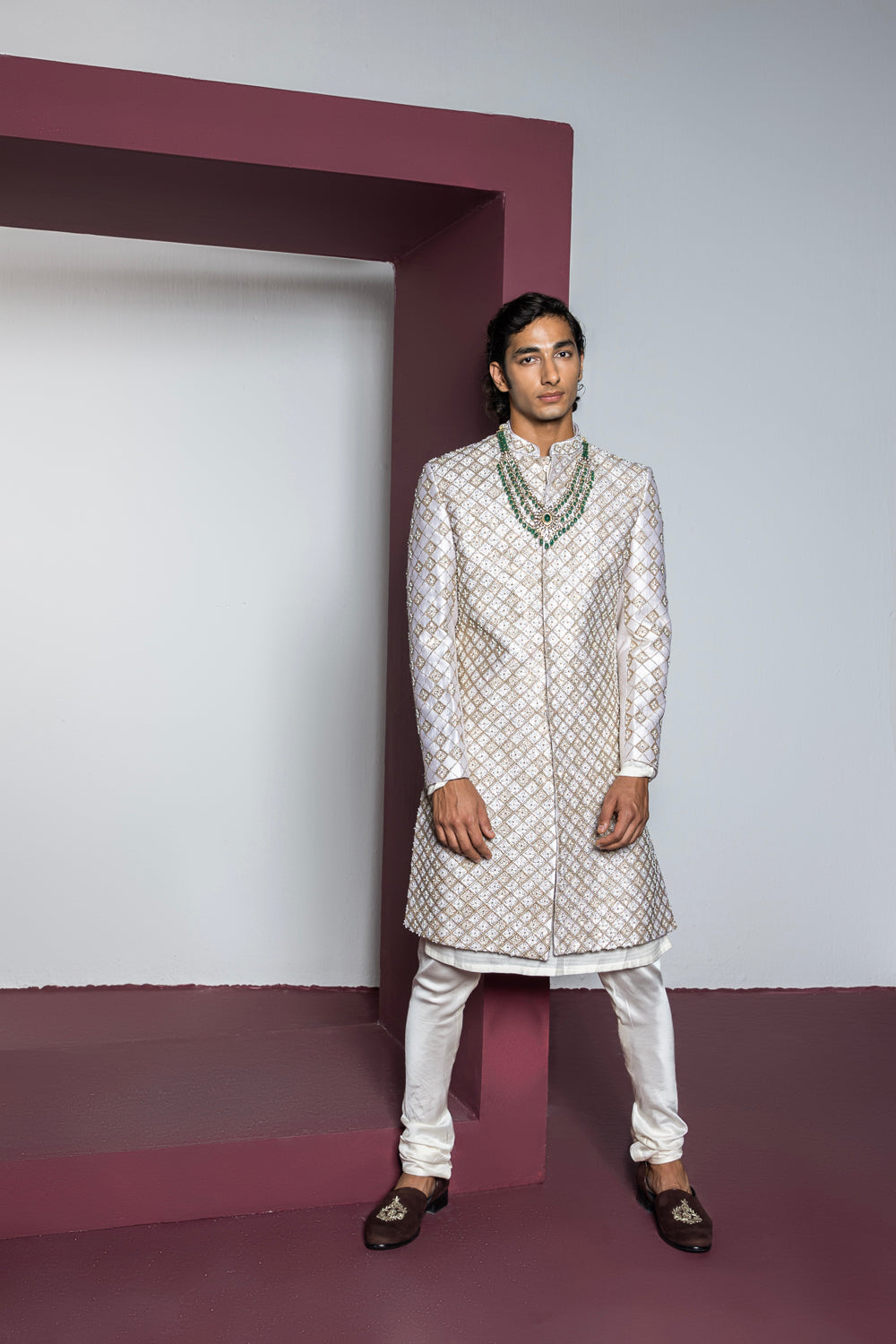 Dazzle Sherwani Set - Auraya Fashion - Contrast By Parth - #tag1# - #tag2# - #tag3# - #tag3#