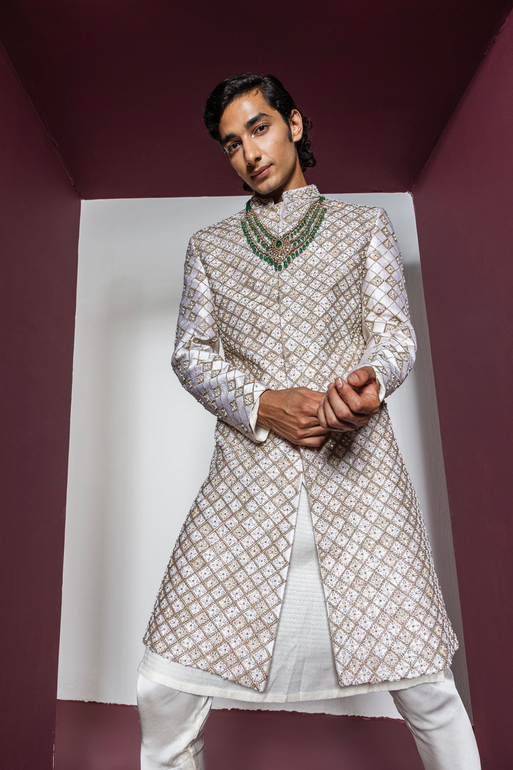 Dazzle Sherwani Set - Auraya Fashion -  - #tag1# - #tag2# - #tag3# - #tag3#