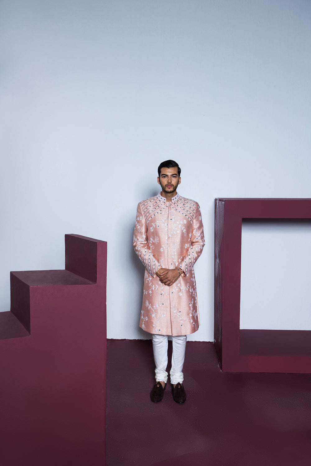 Rose Garden Sherwani Set - Auraya Fashion - Contrast By Parth - #tag1# - #tag2# - #tag3# - #tag3#