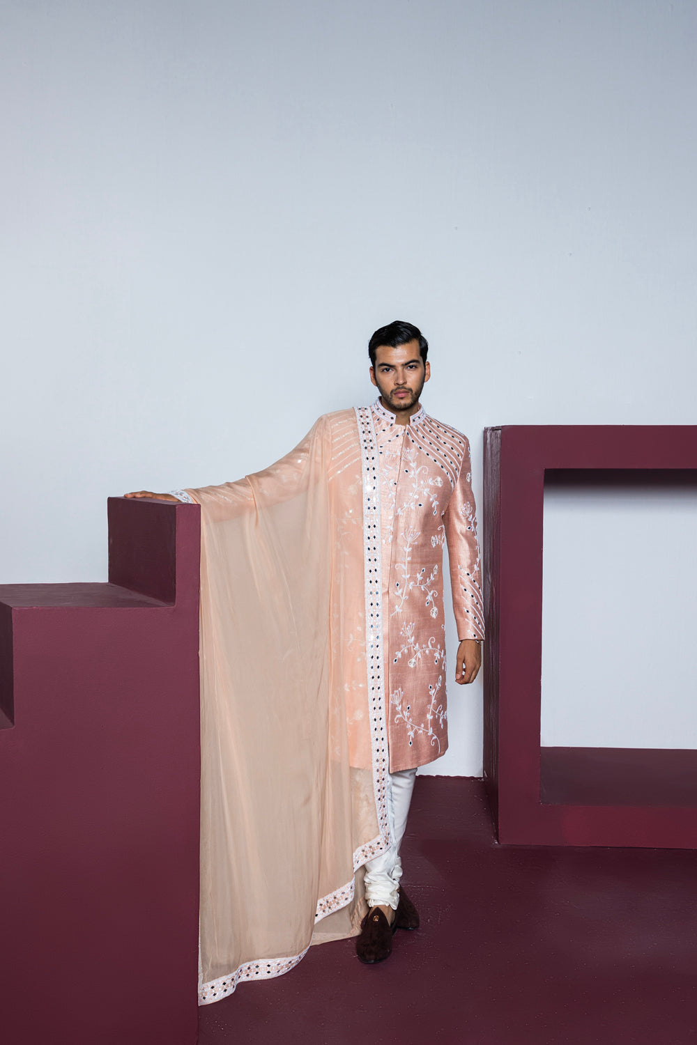 Rose Garden Sherwani Set - Auraya Fashion -  - #tag1# - #tag2# - #tag3# - #tag3#