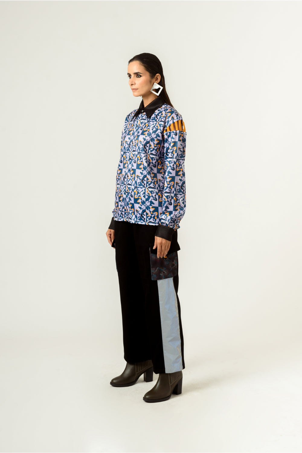 Unisex Ennui Print Shoulder Detailed Shirt