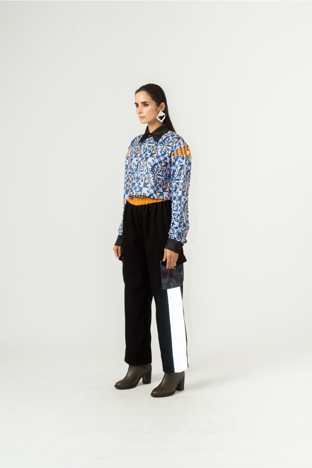 Unisex Ennui Print Shoulder Detailed Shirt