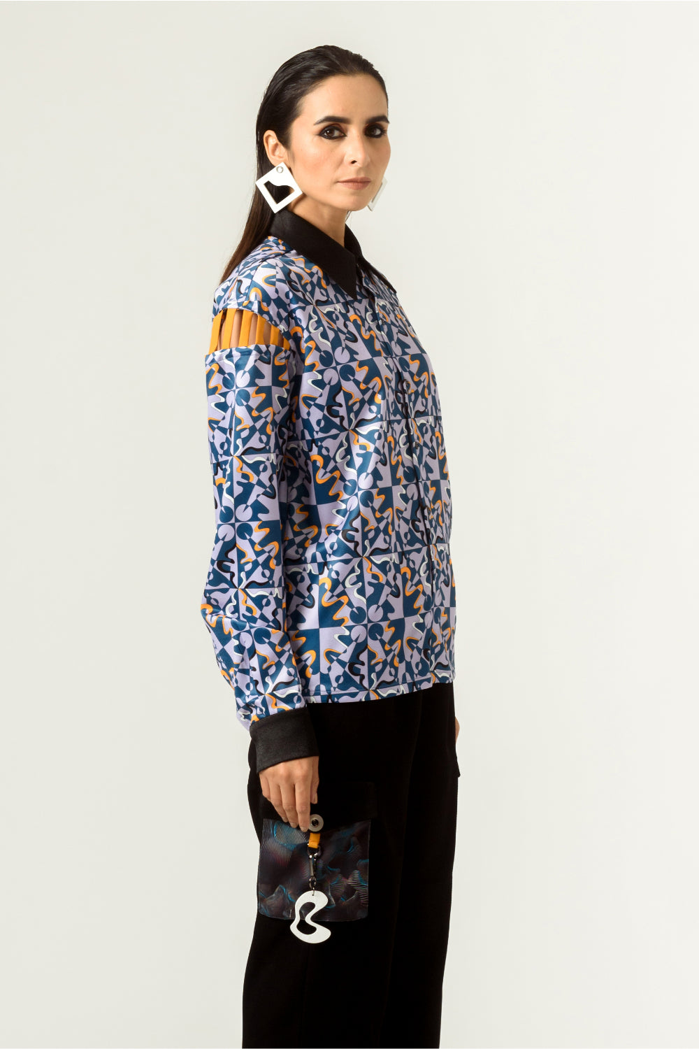 Unisex Ennui Print Shoulder Detailed Shirt