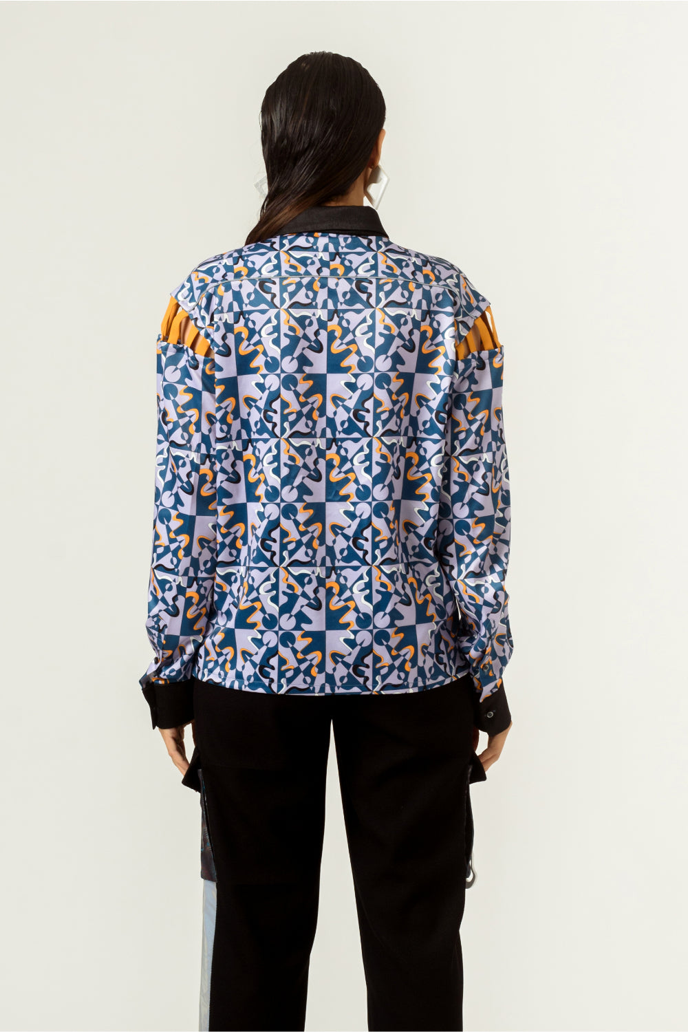 Unisex Ennui Print Shoulder Detailed Shirt