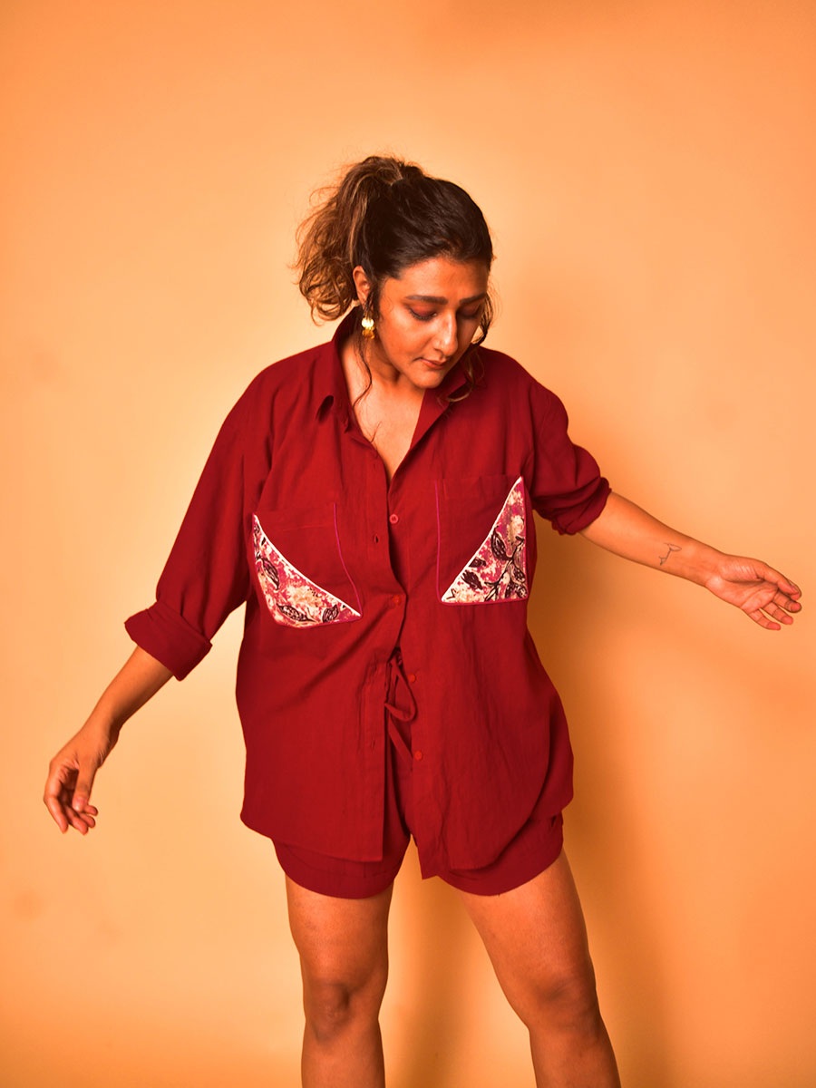 Image of Aziza Shirt-Shorts Co-ord Set