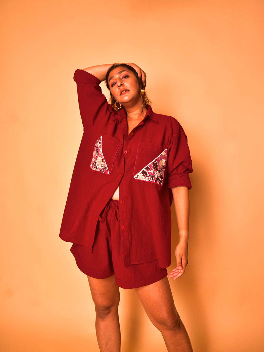 Image of Aziza Shirt-Shorts Co-ord Set