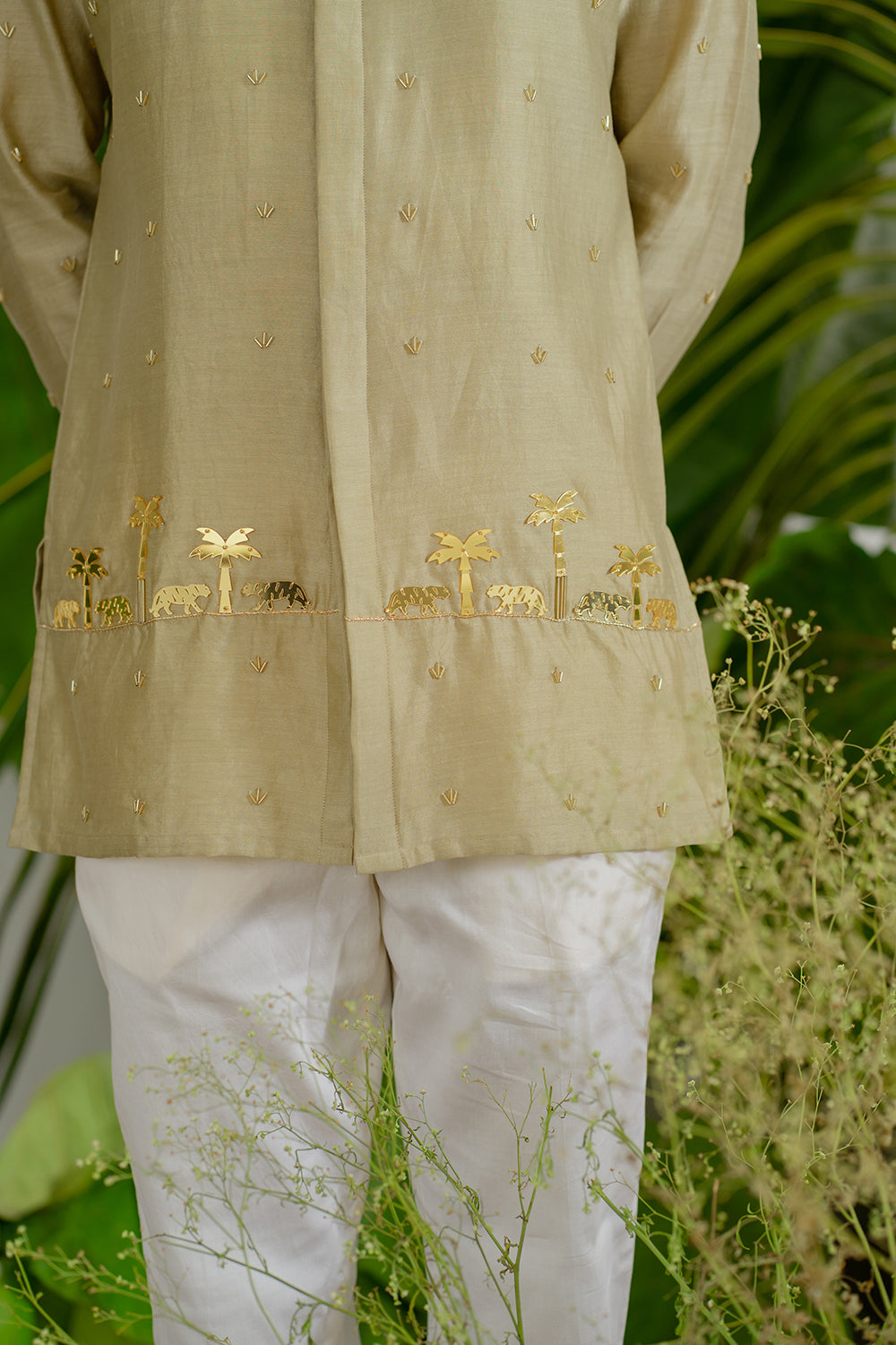 Khaki Heritage Short Kurta Set