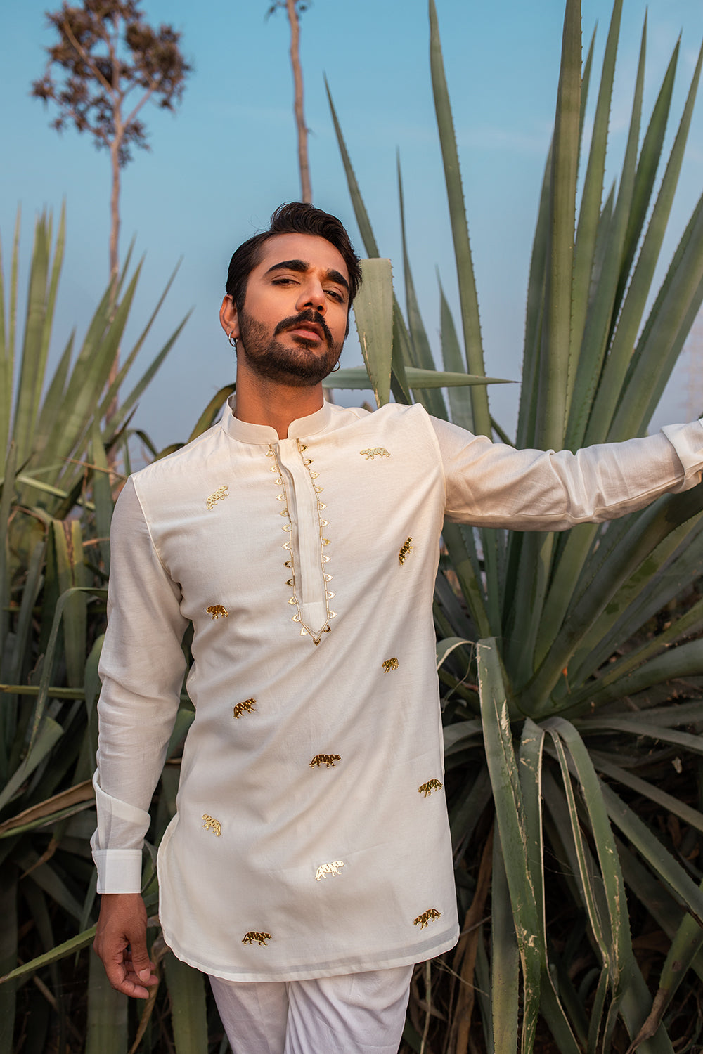 Ivory Tiger Short Kurta Set