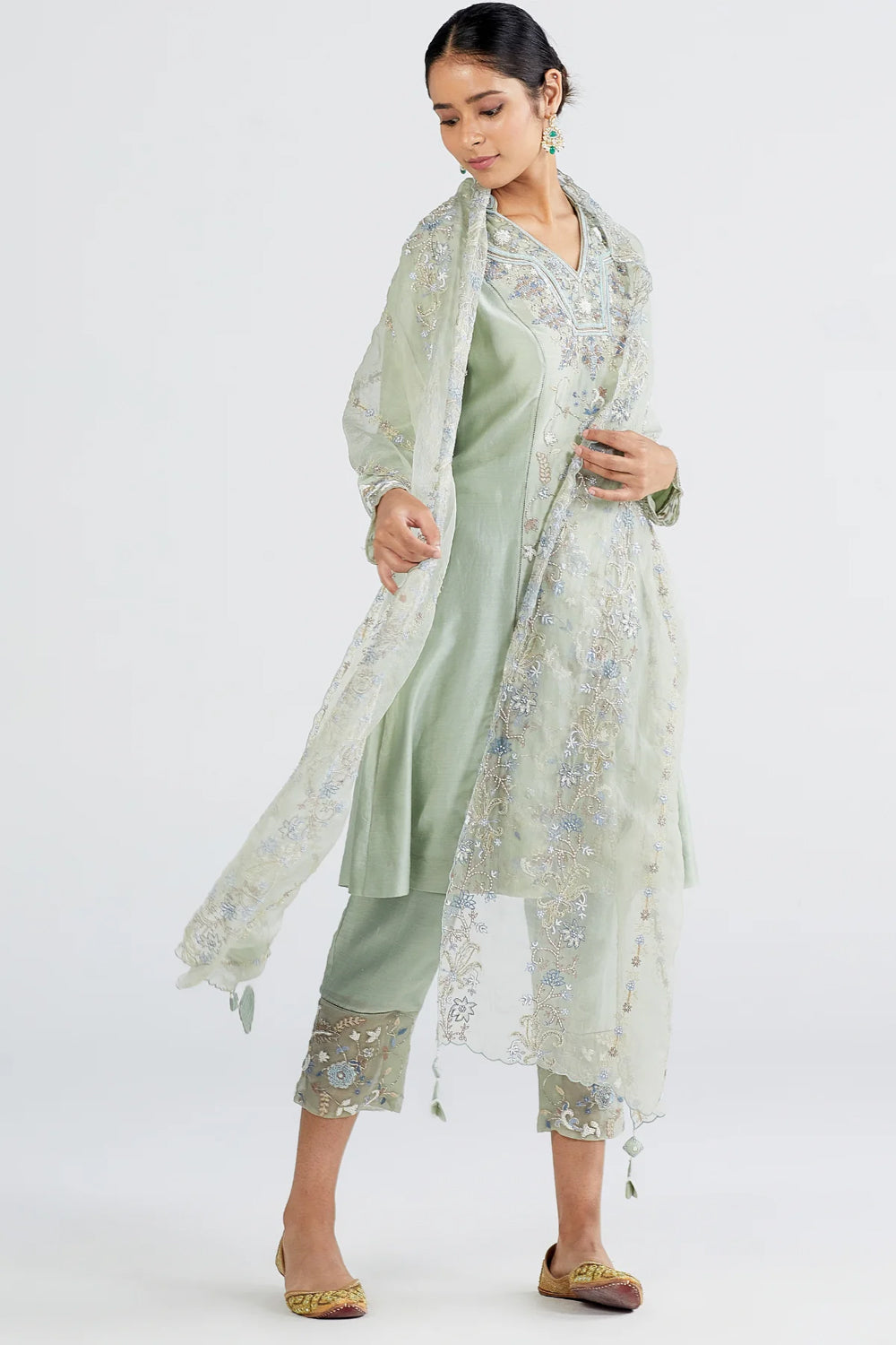 Mint Piyali Kurta Set - Auraya Fashion -  - #tag1# - #tag2# - #tag3# - #tag3#