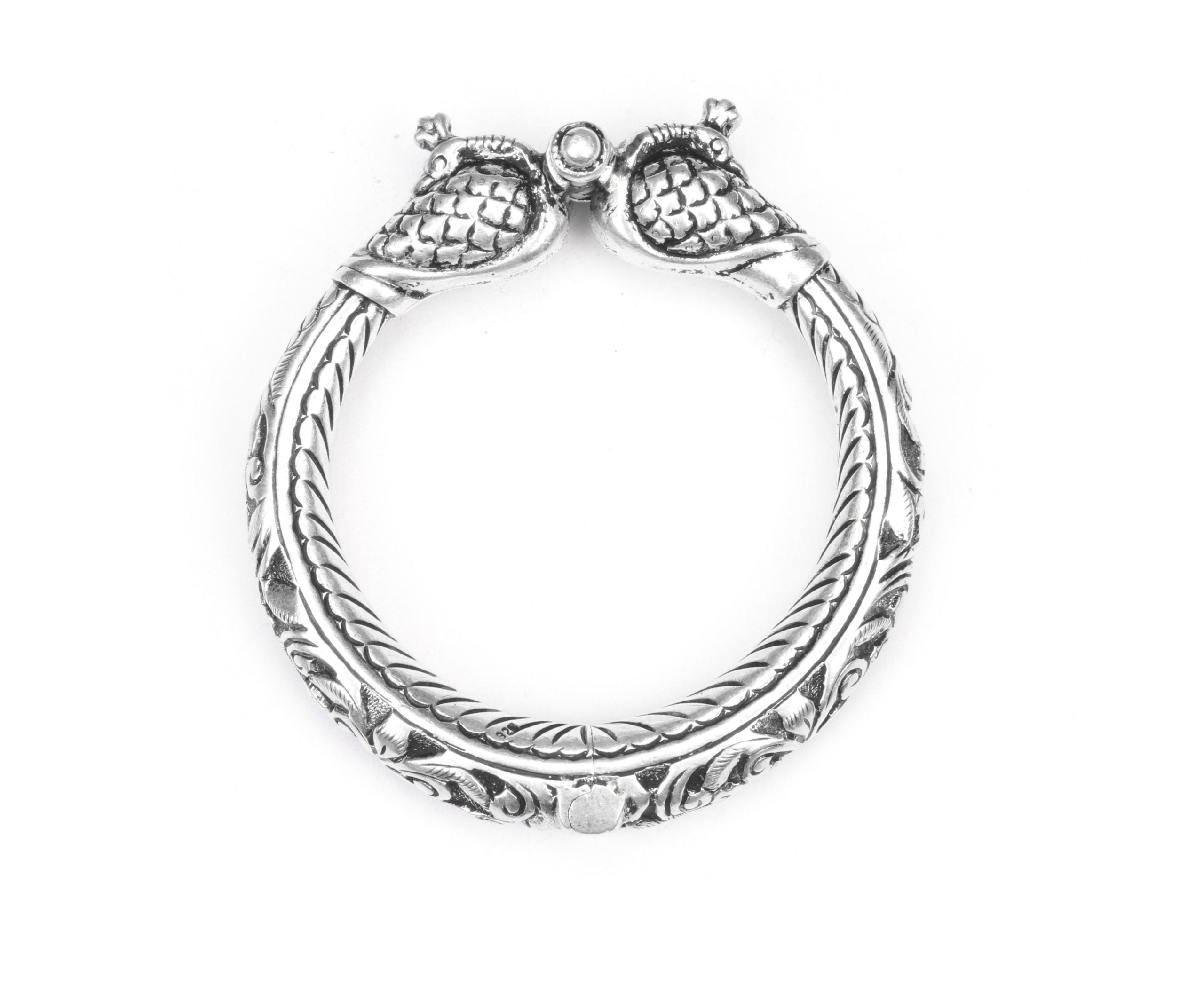 Silver Noemi Carving Bracelet