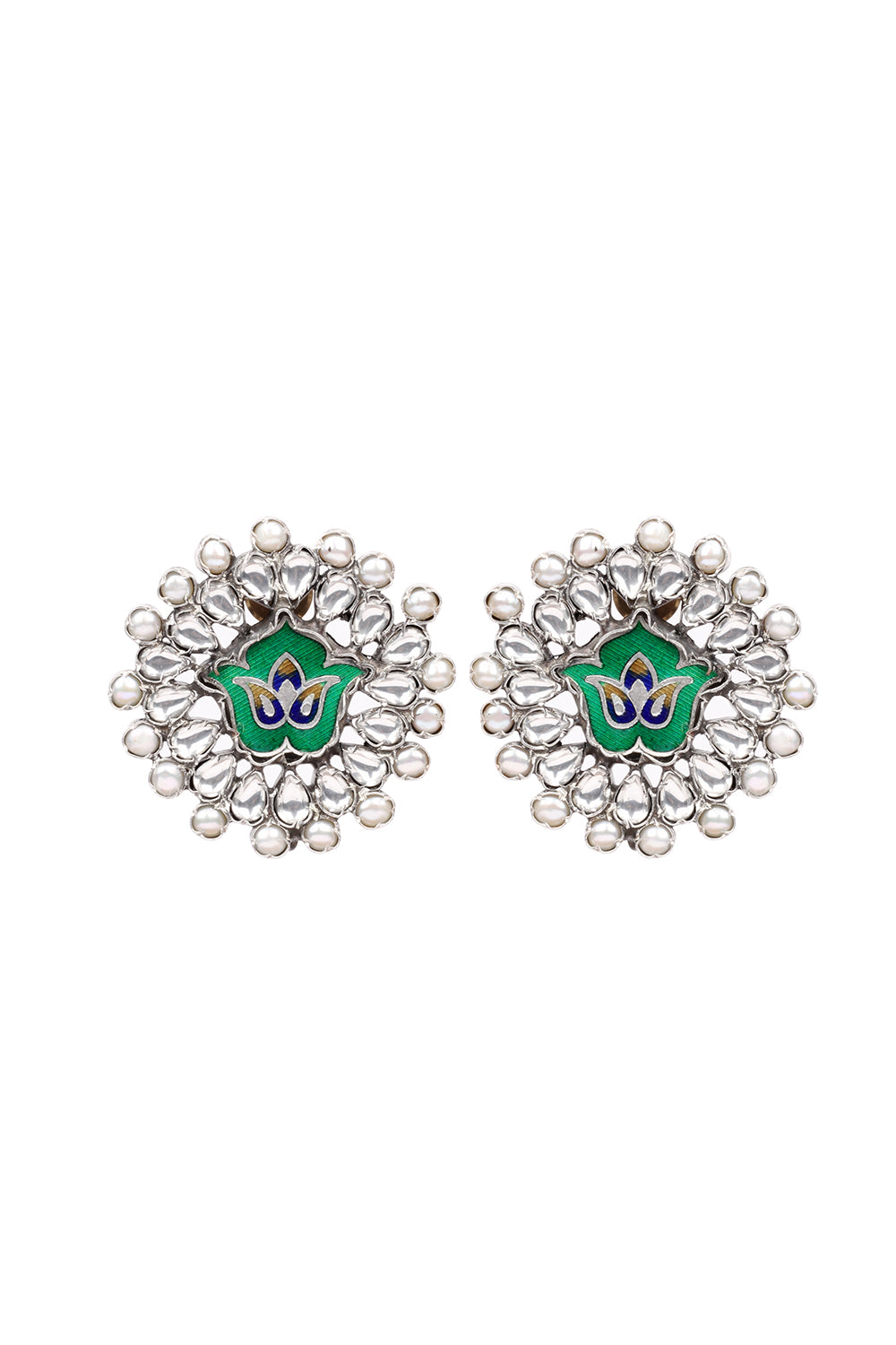 Silver Zara Enamel Earrings