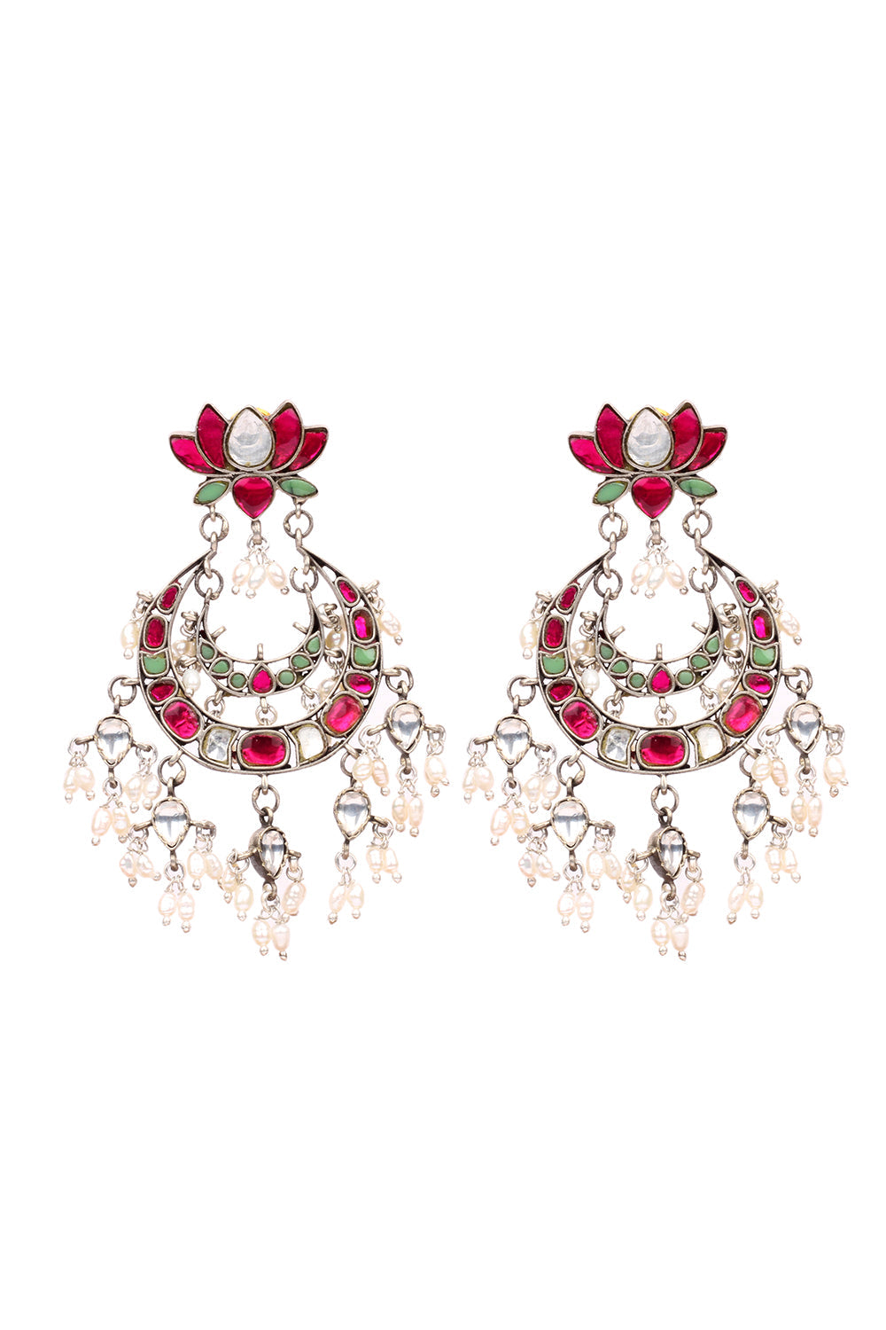 Silver Irina Kundan Earrings