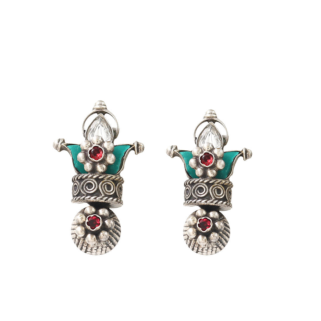 Heritage Charm: Sangeeta Boochra Silver Handcrafted Earrings