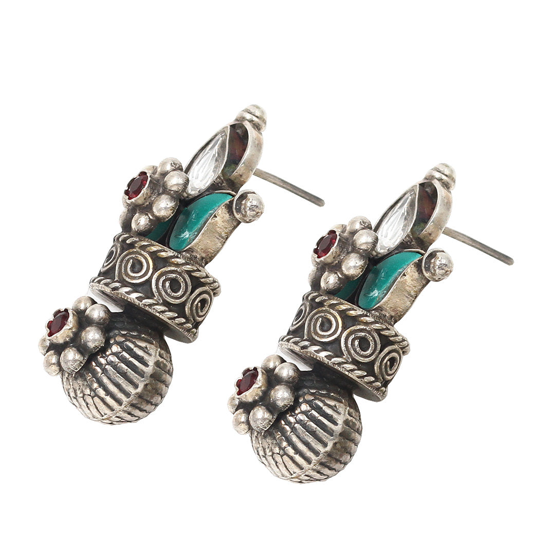 Heritage Charm: Sangeeta Boochra Silver Handcrafted Earrings