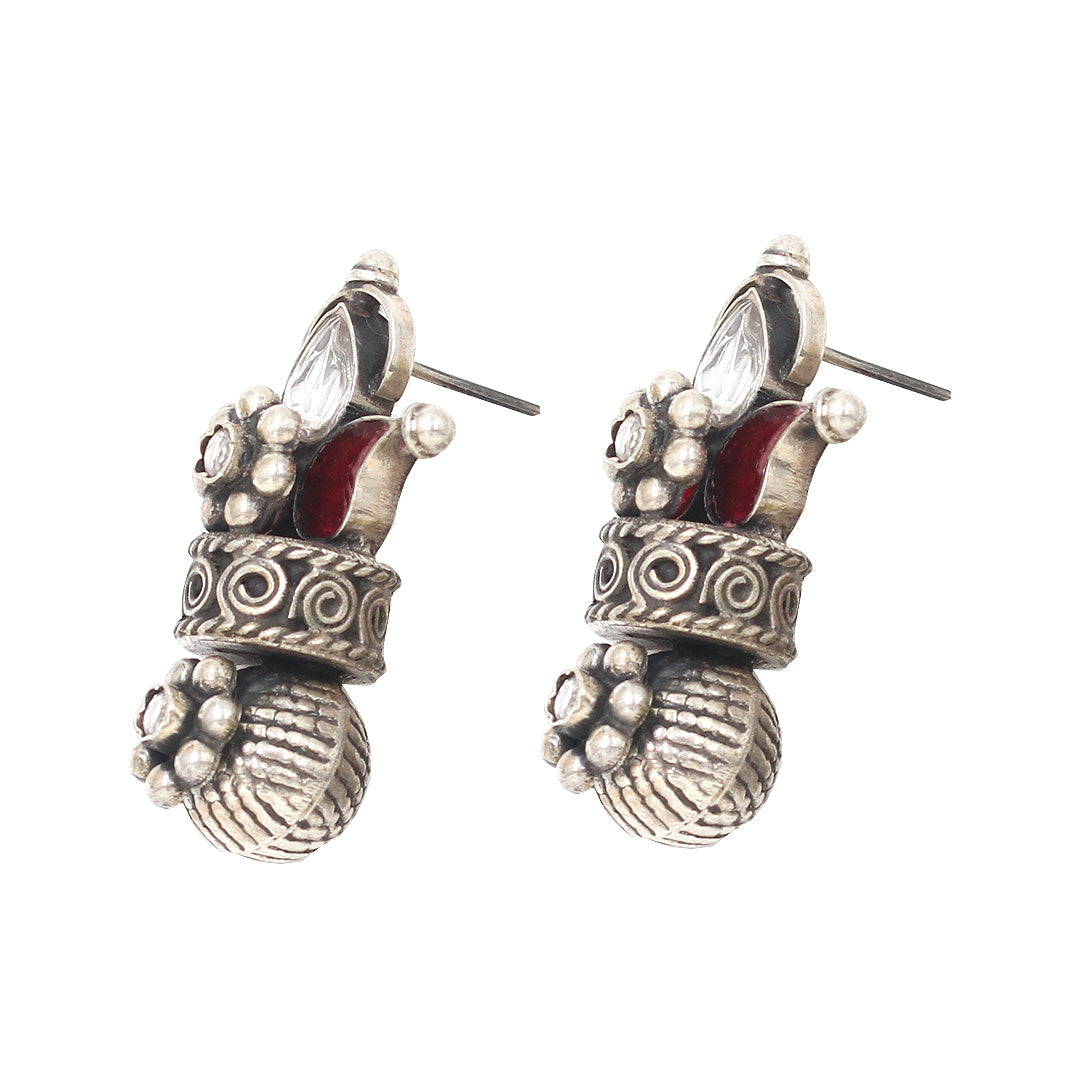 Crafted Grace: Sangeeta Boochra Signature Silver Earrings