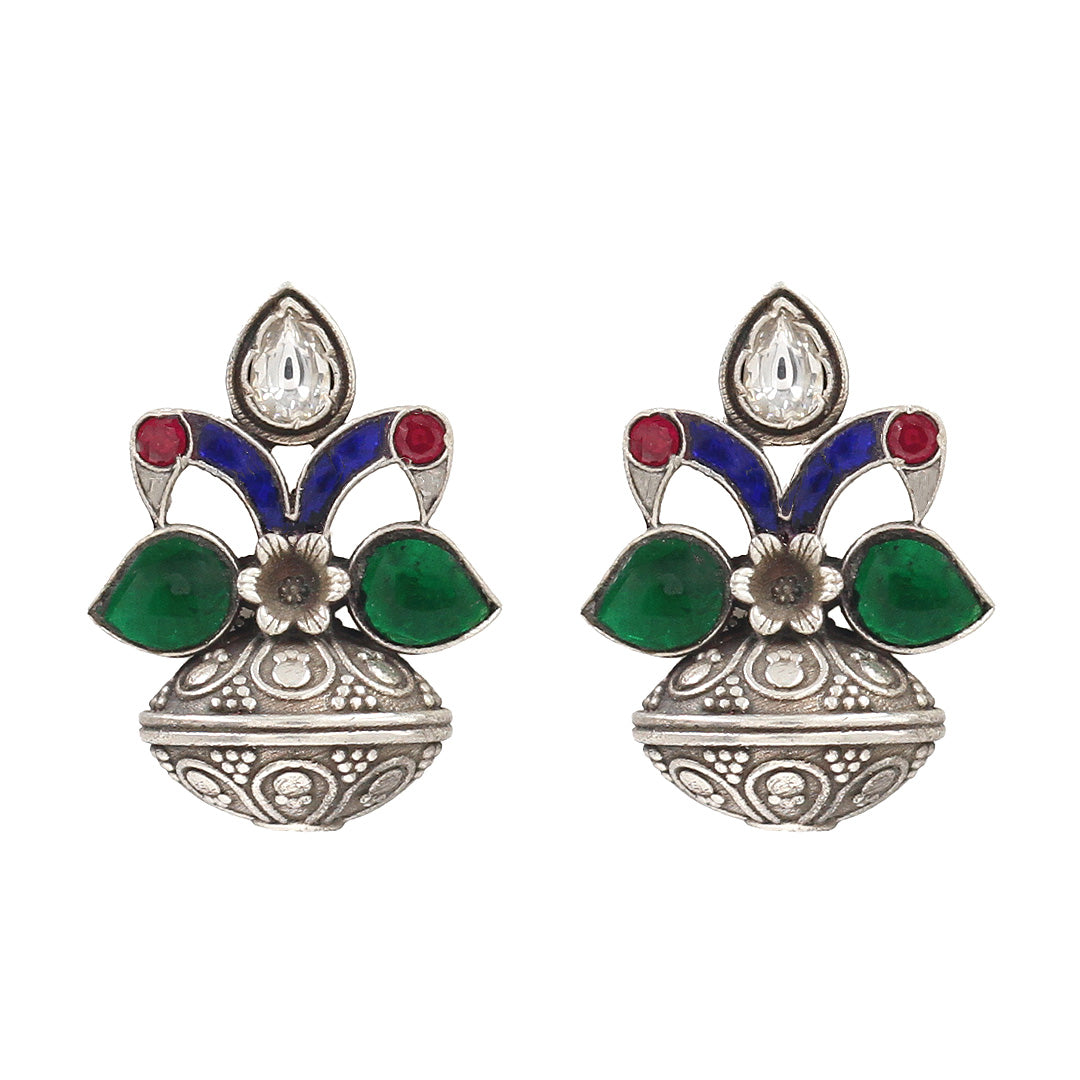 Graceful Art: Sangeeta Boochra Silver Handcrafted Earrings