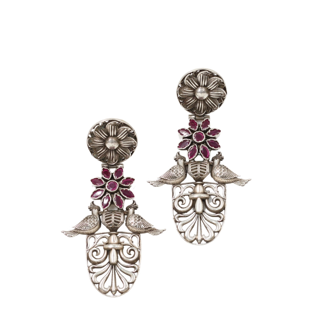 Majestic Grace: Sangeeta Boochra Silver Handcrafted Earrings