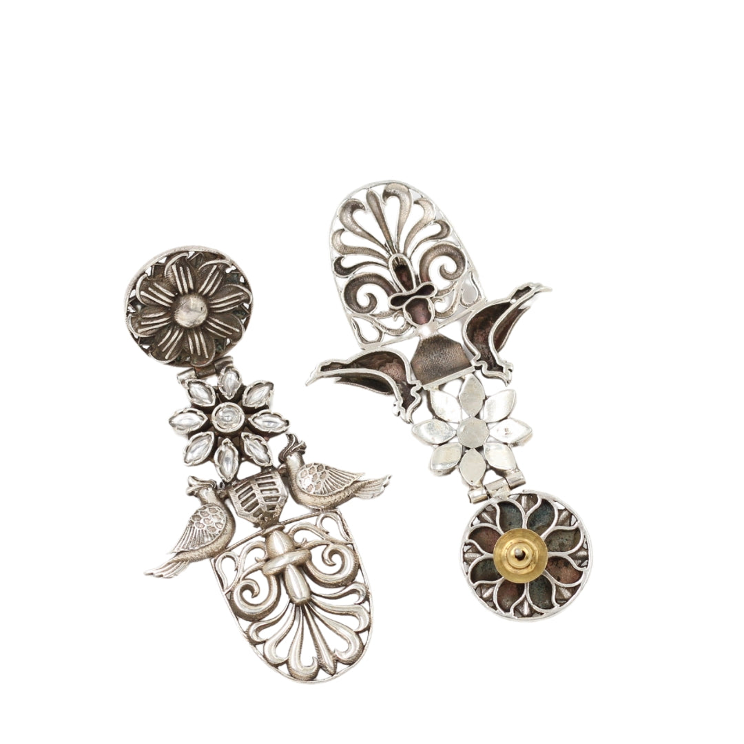 Classic Radiance: Sangeeta Boochra Silver Handcrafted Earrings