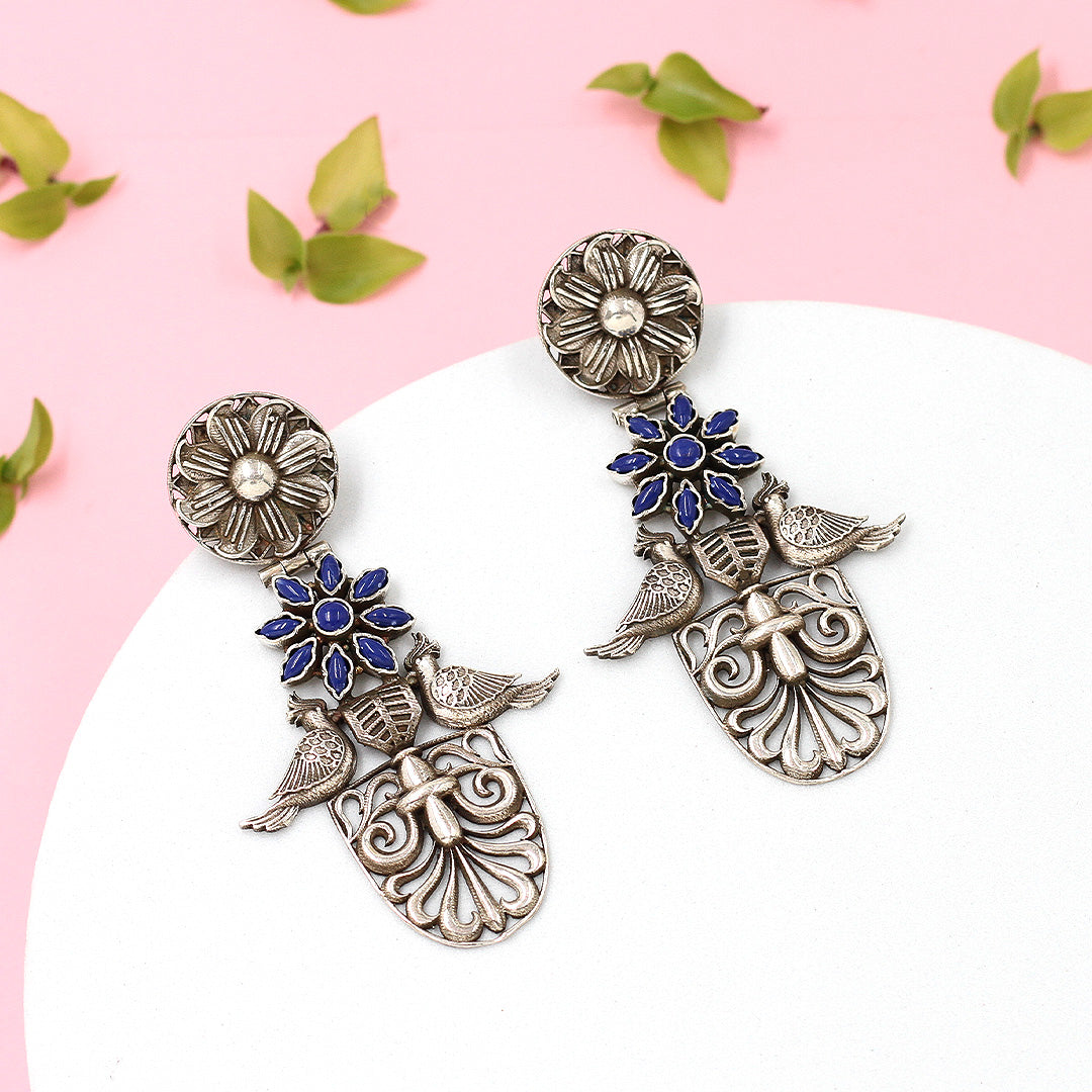 Ornamental Grace: Sangeeta Boochra Silver Handcrafted Earrings