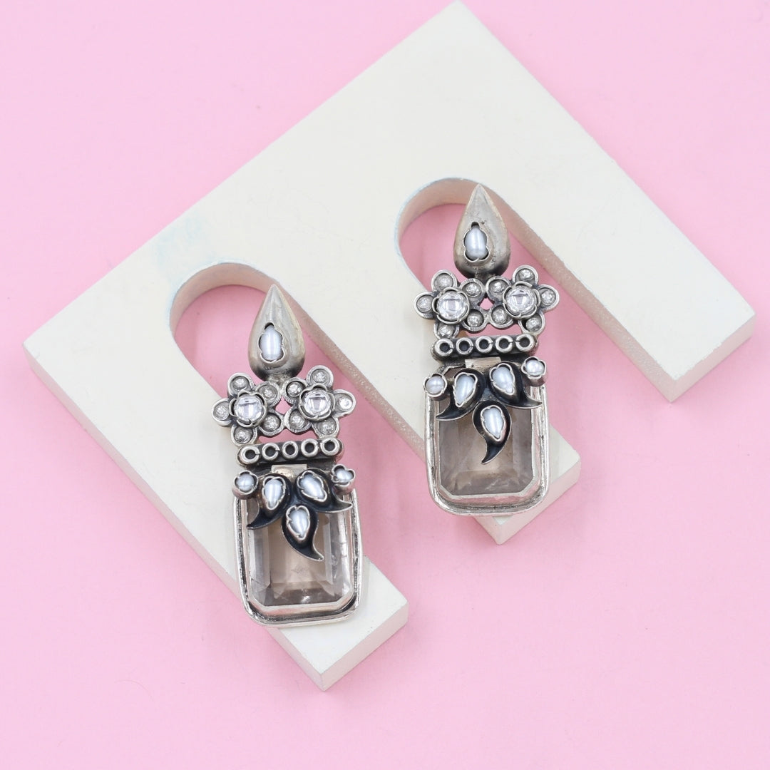 Classic Charm: Timeless Silver Earrings by Sangeeta Boochra