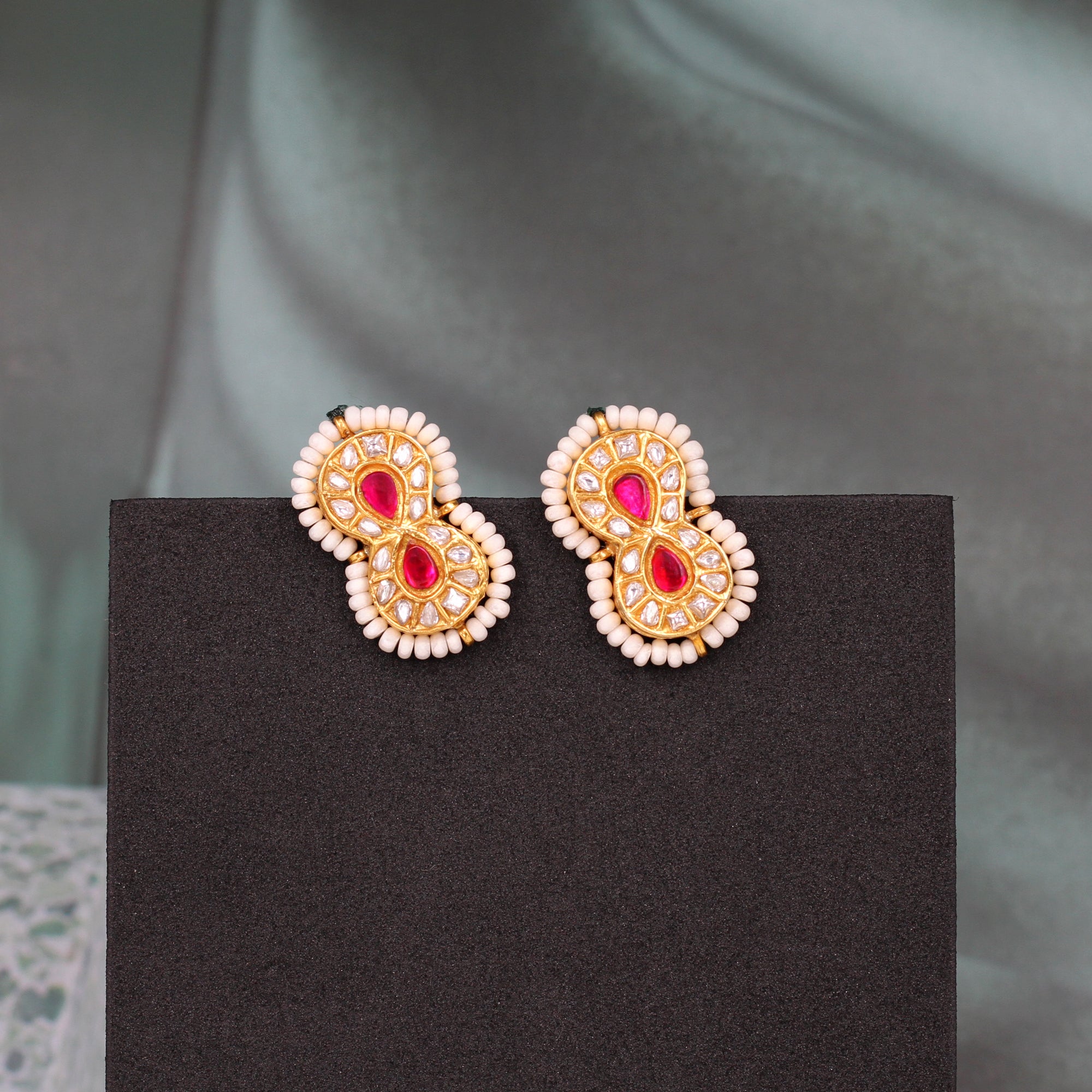 Regal Radiance: Sangeeta Boochra Gold-Plated Kundan Earrings