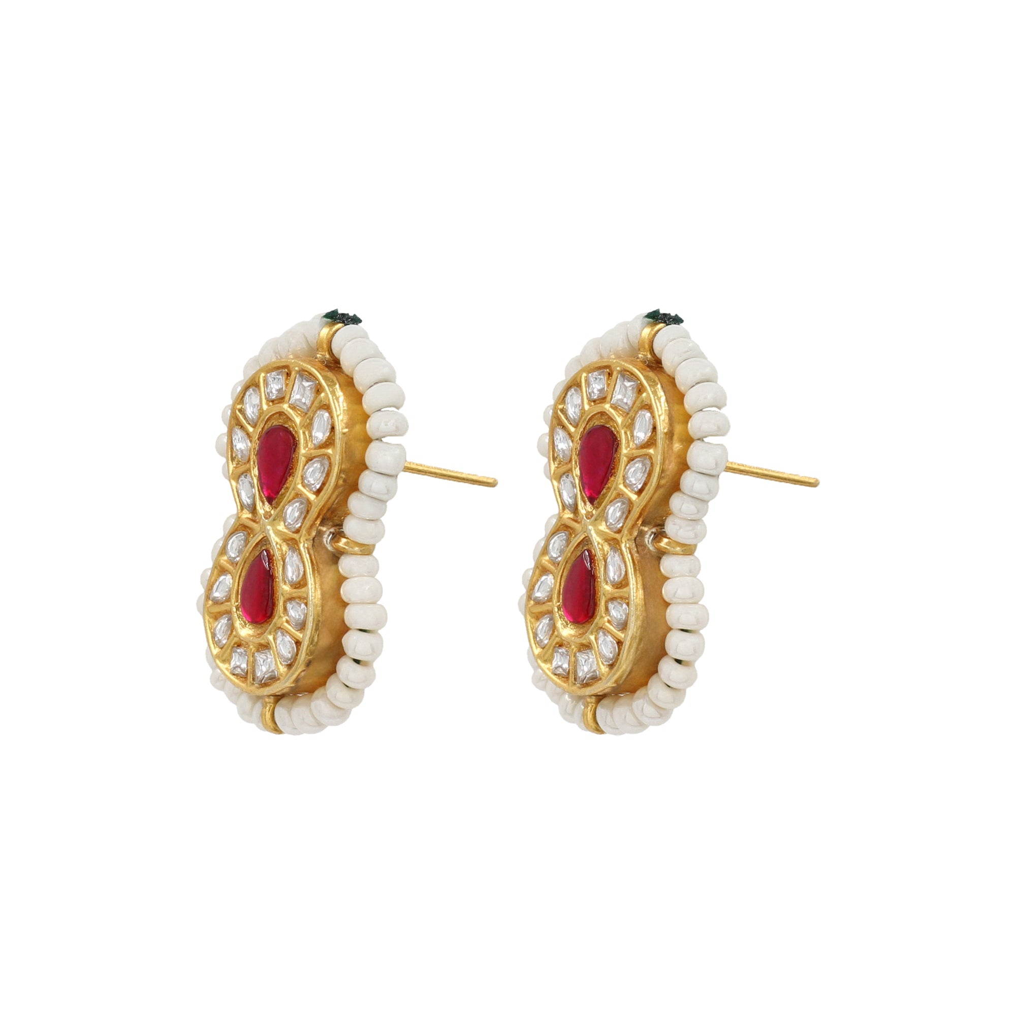 Regal Radiance: Sangeeta Boochra Gold-Plated Kundan Earrings