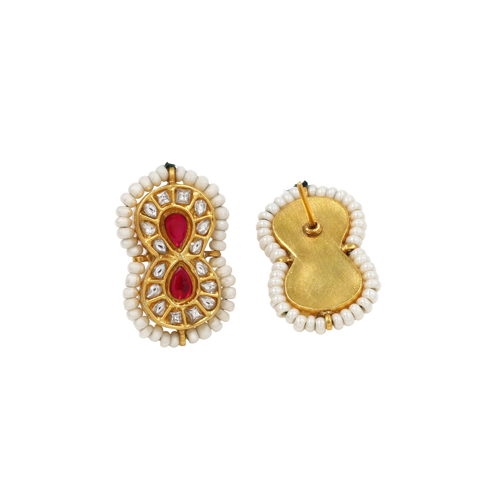 Regal Radiance: Sangeeta Boochra Gold-Plated Kundan Earrings