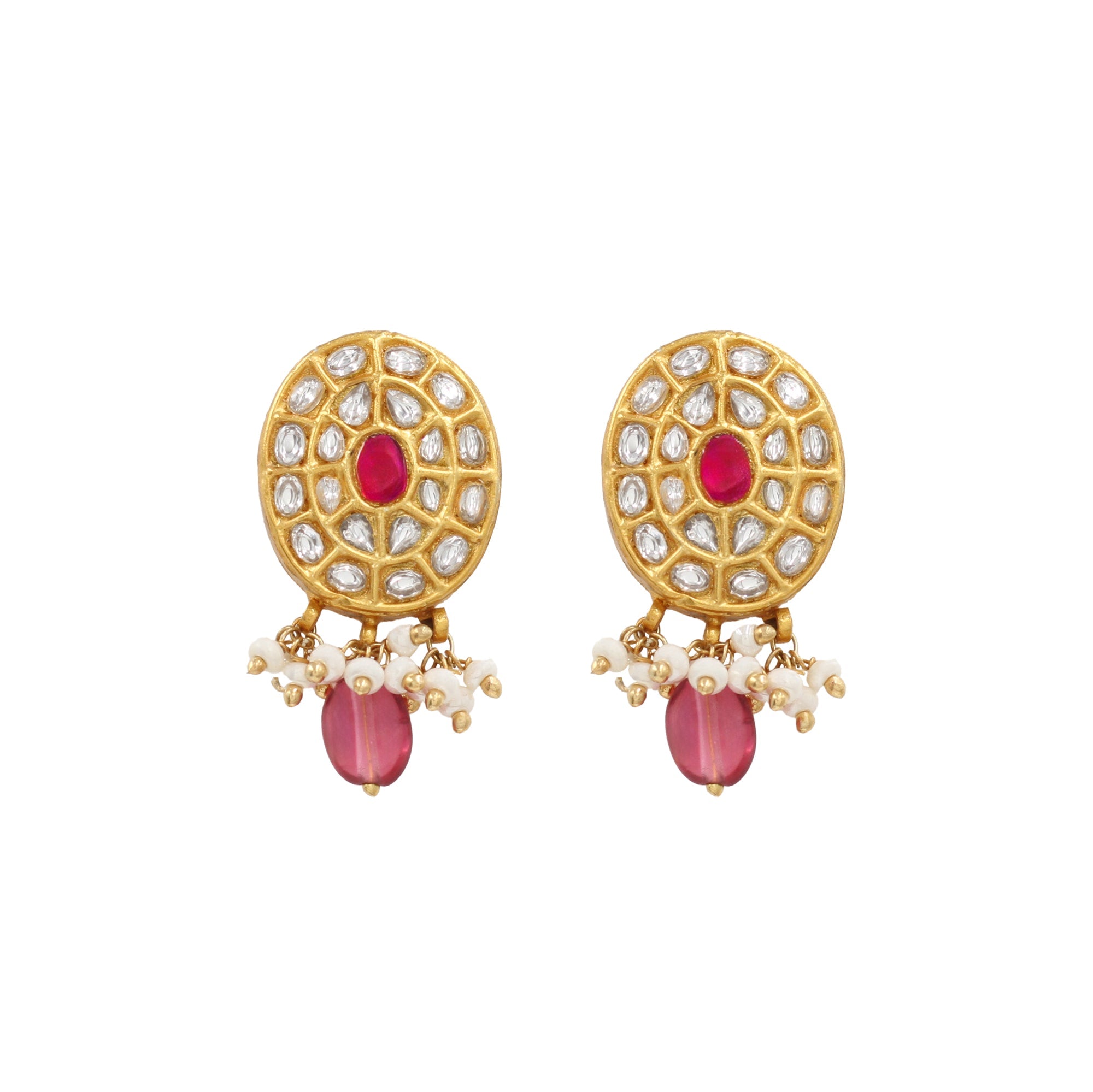 Golden Grace: Kundan-Studded Earrings by Sangeeta Boochra