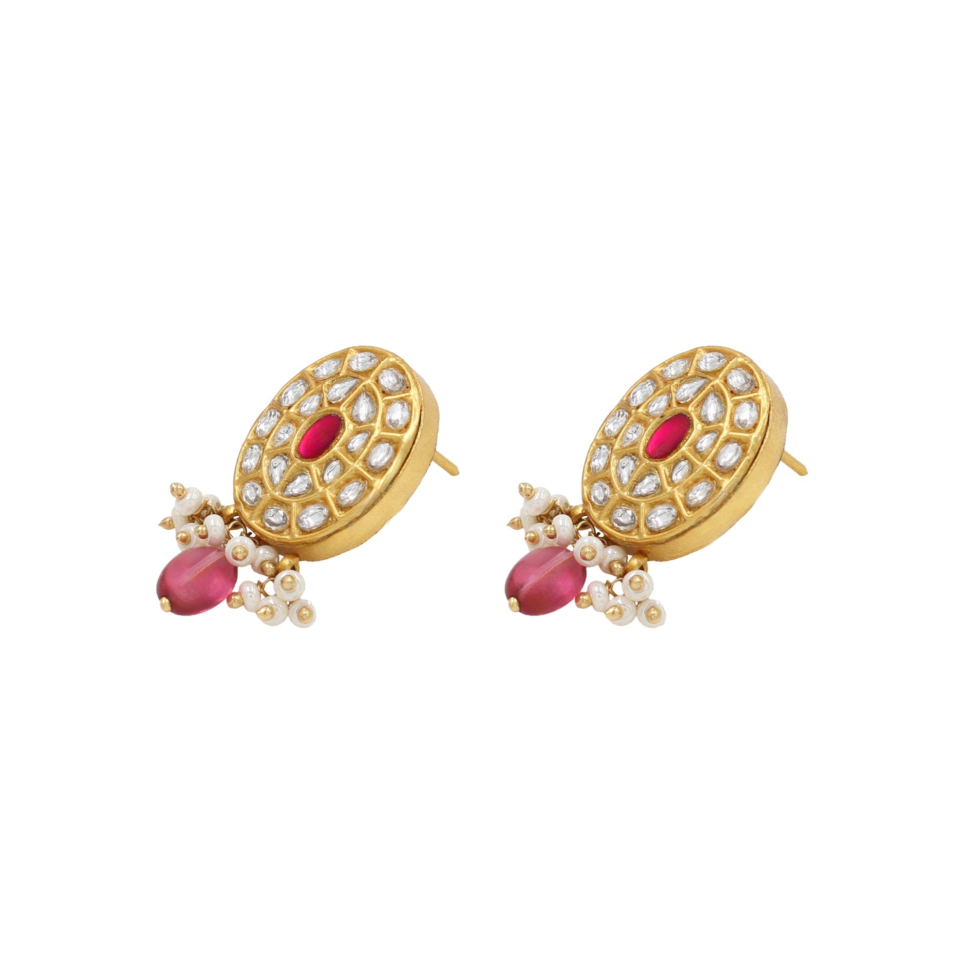 Golden Grace: Kundan-Studded Earrings by Sangeeta Boochra