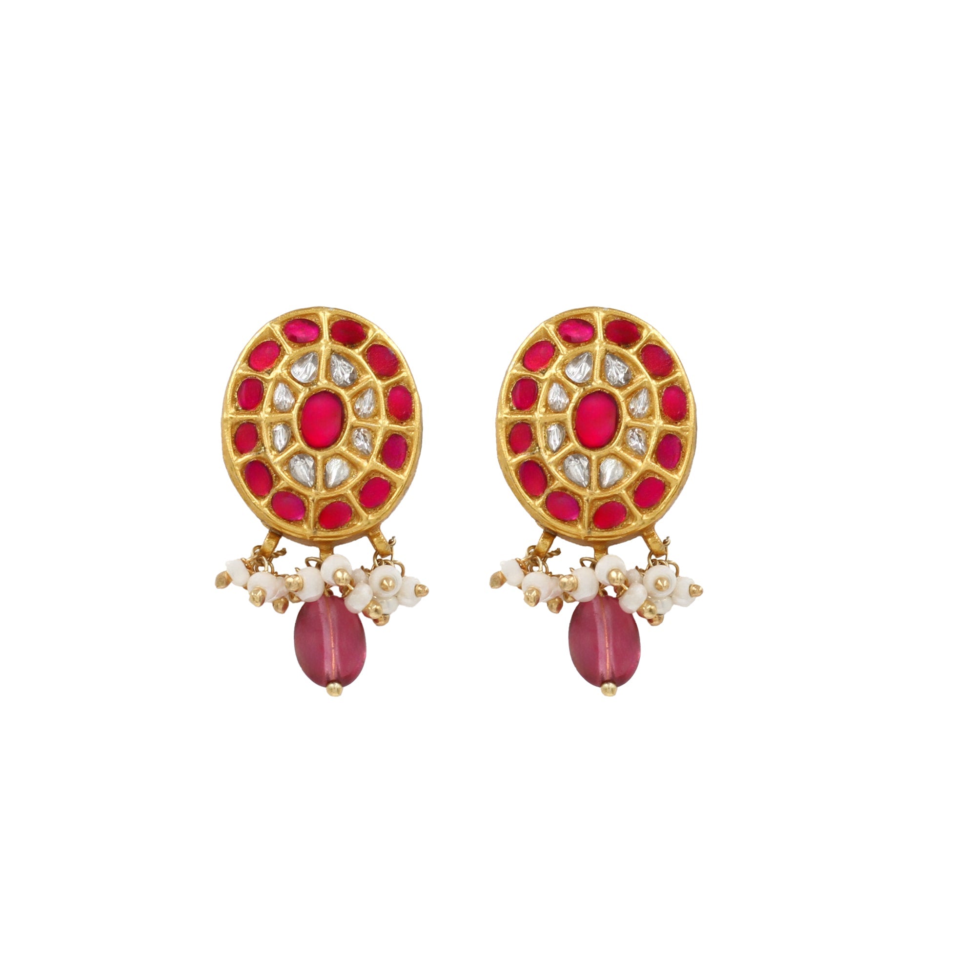 Timeless Elegance: Sangeeta Boochra Kundan Gold-Plated Earrings