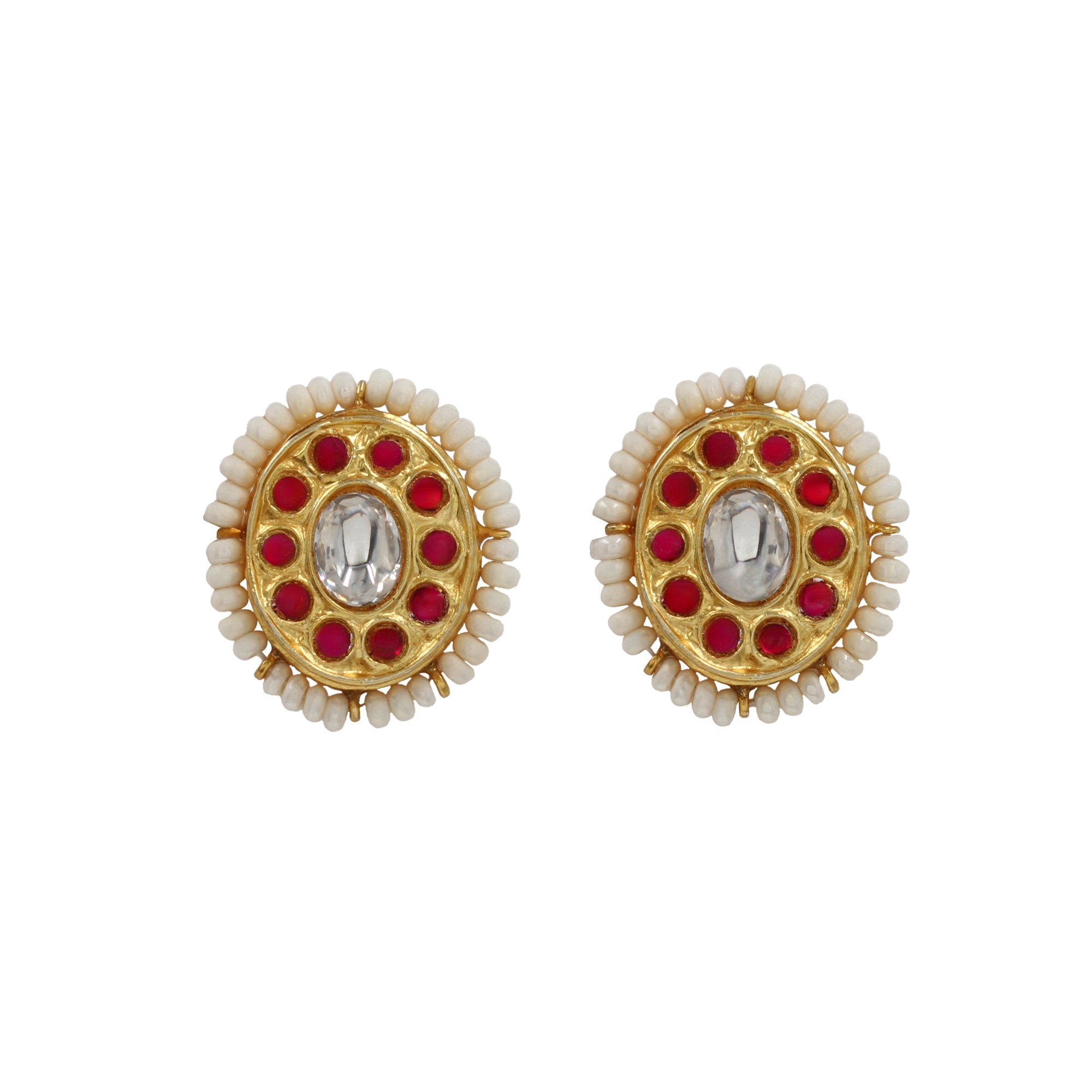 Sophisticated Shine: Gold-Plated Kundan Earrings by Sangeeta Boochra