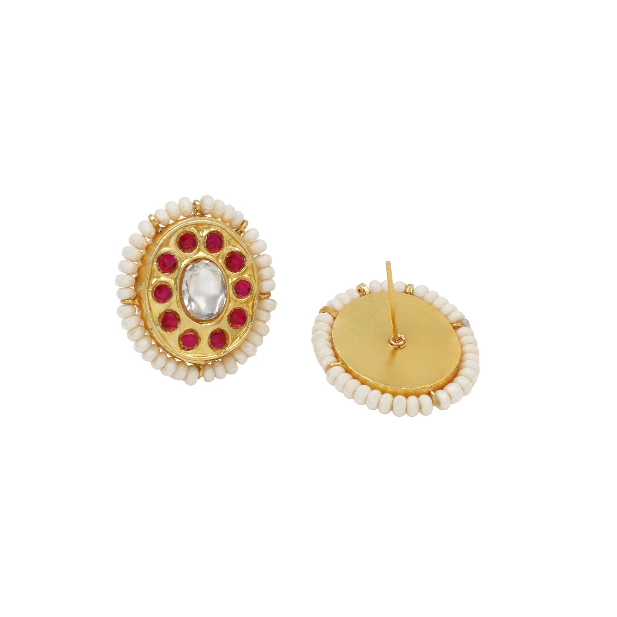 Sophisticated Shine: Gold-Plated Kundan Earrings by Sangeeta Boochra