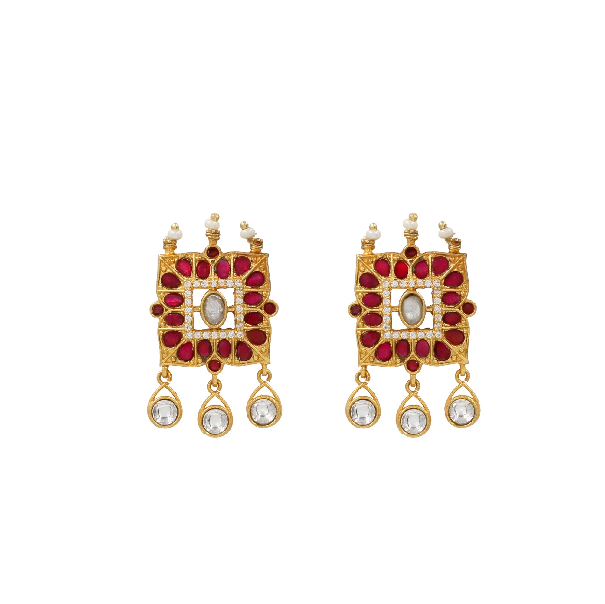 Heritage Glamour: Sangeeta Boochra Kundan Gold-Plated Earrings