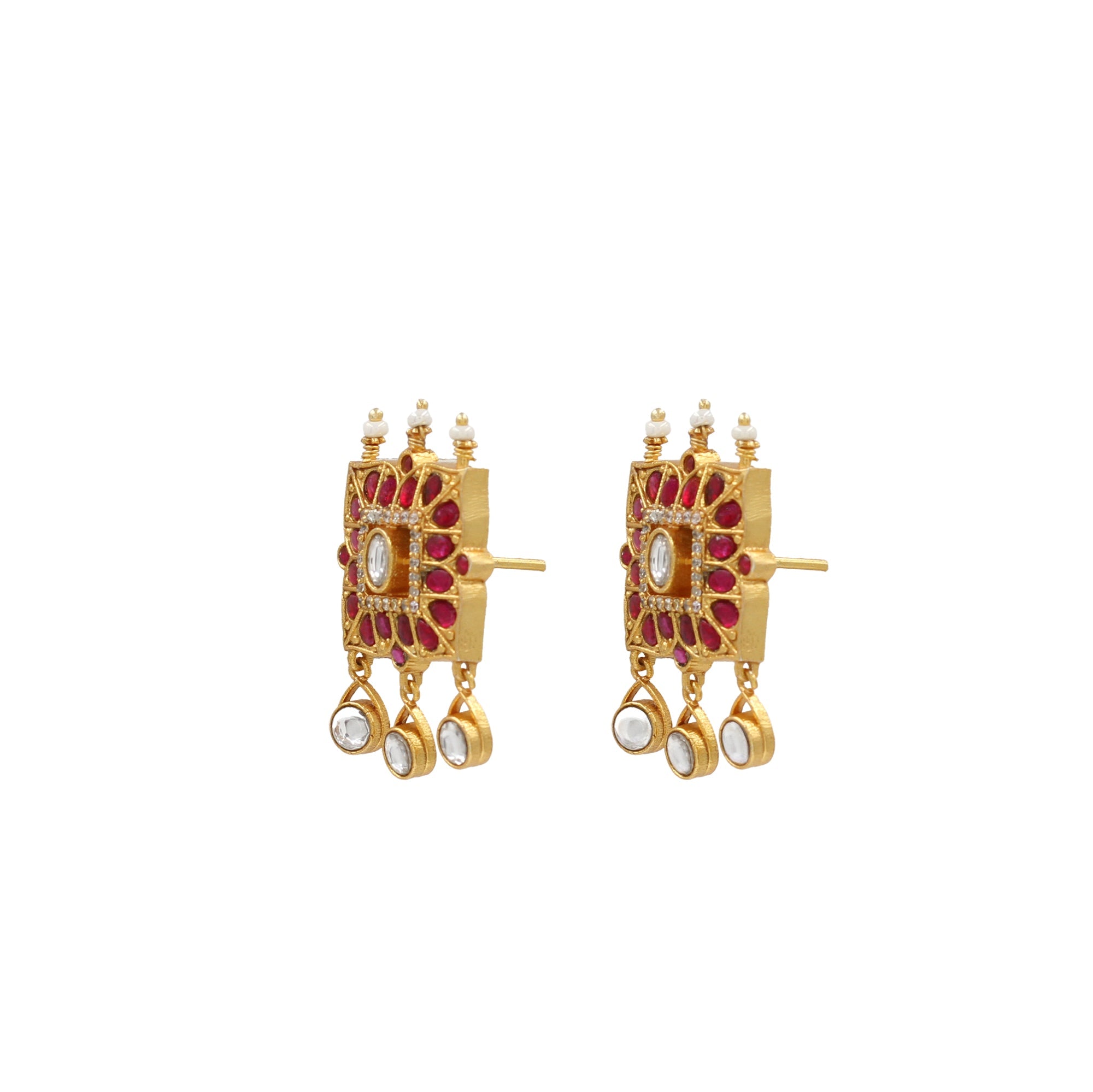 Heritage Glamour: Sangeeta Boochra Kundan Gold-Plated Earrings