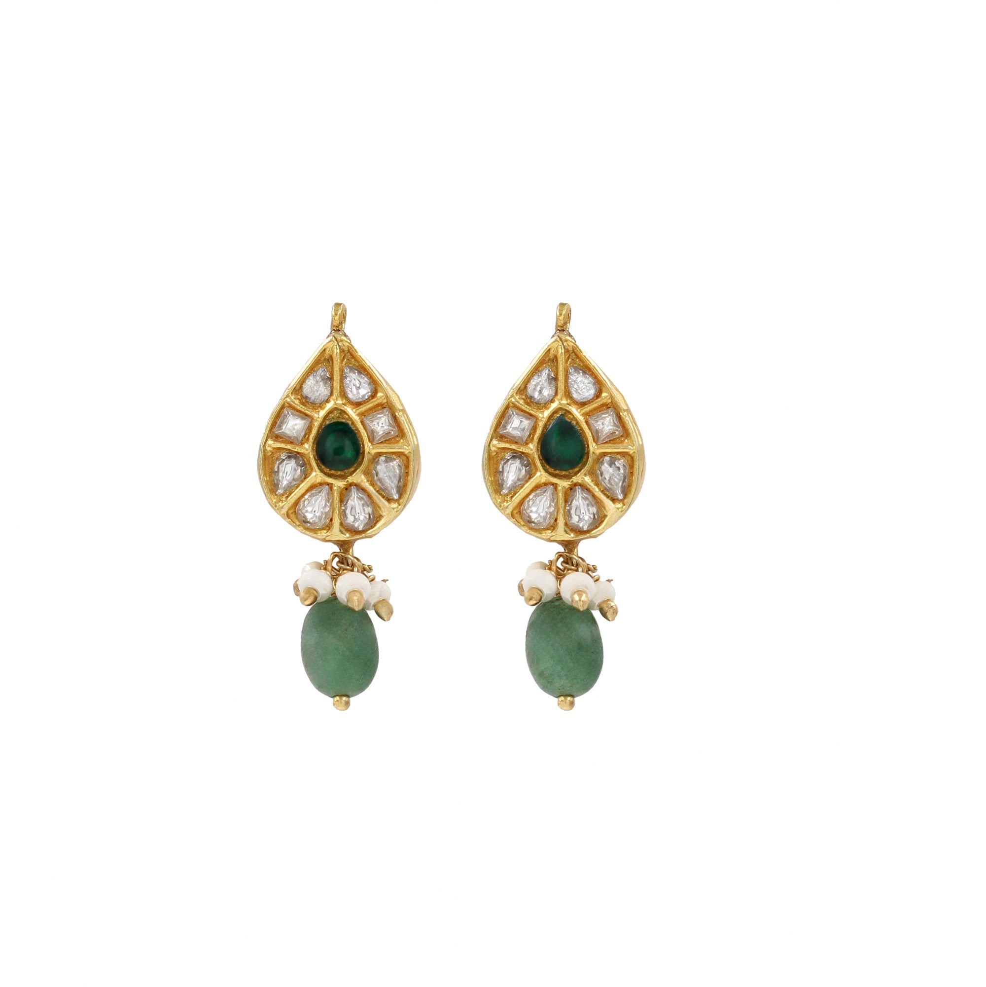 Artisan Opulence: Sangeeta Boochra Gold-Plated Kundan Earrings