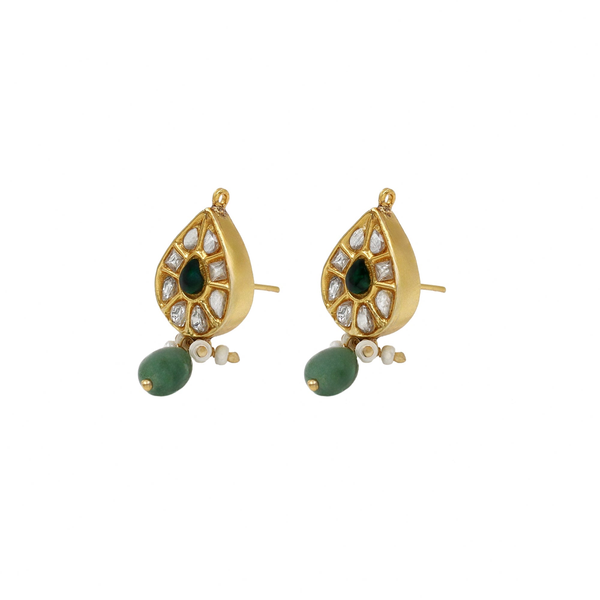 Artisan Opulence: Sangeeta Boochra Gold-Plated Kundan Earrings