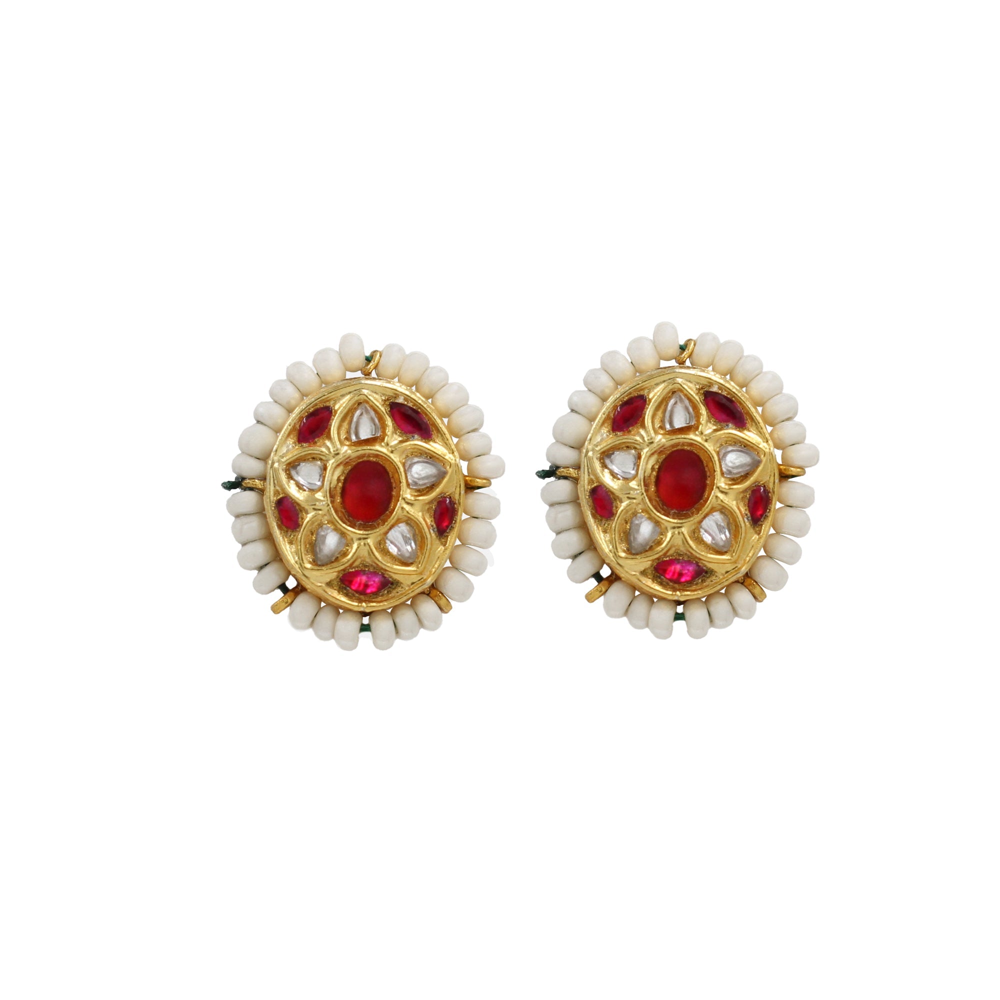 Luxe Elegance: Sangeeta Boochra Gold-Plated Kundan Earrings