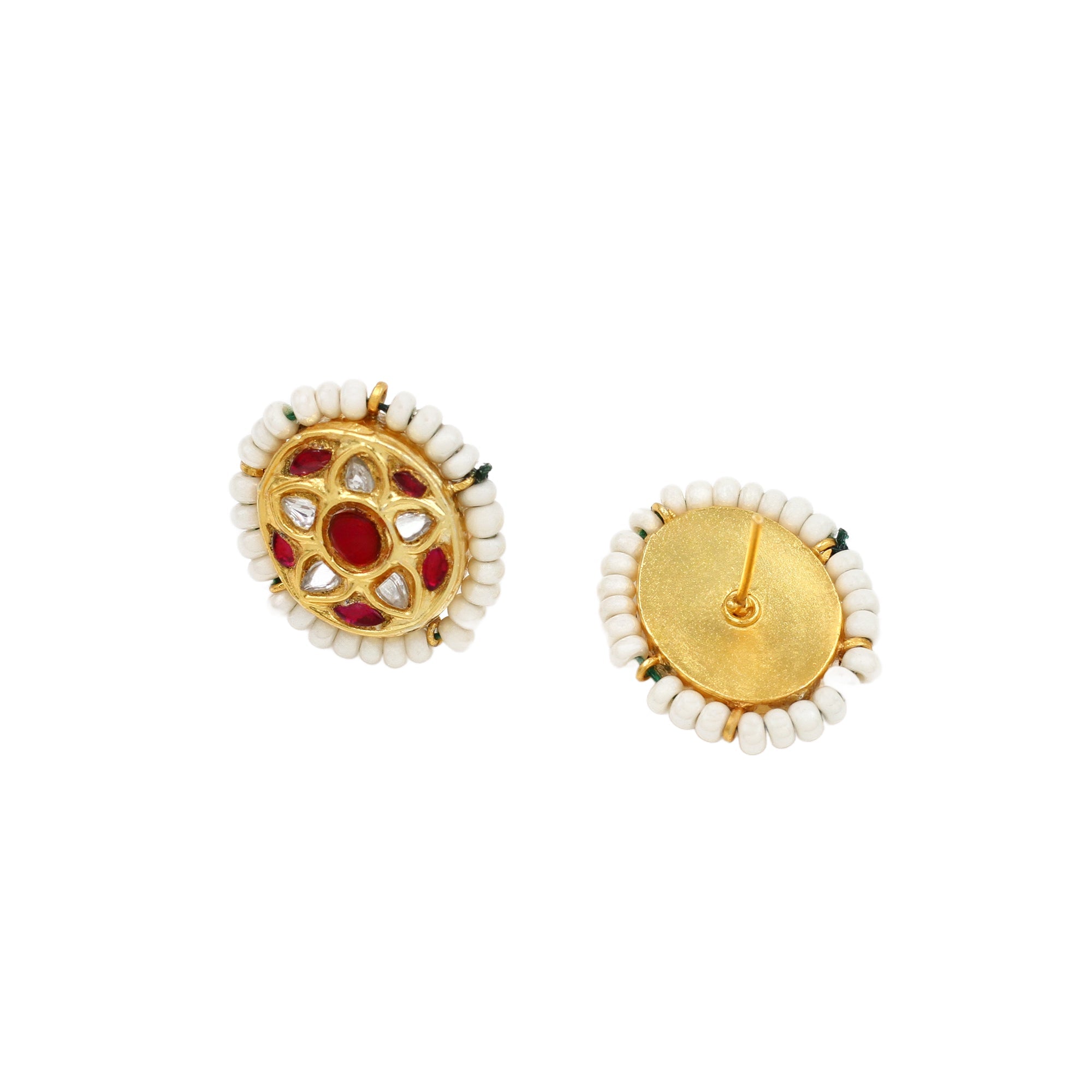 Luxe Elegance: Sangeeta Boochra Gold-Plated Kundan Earrings