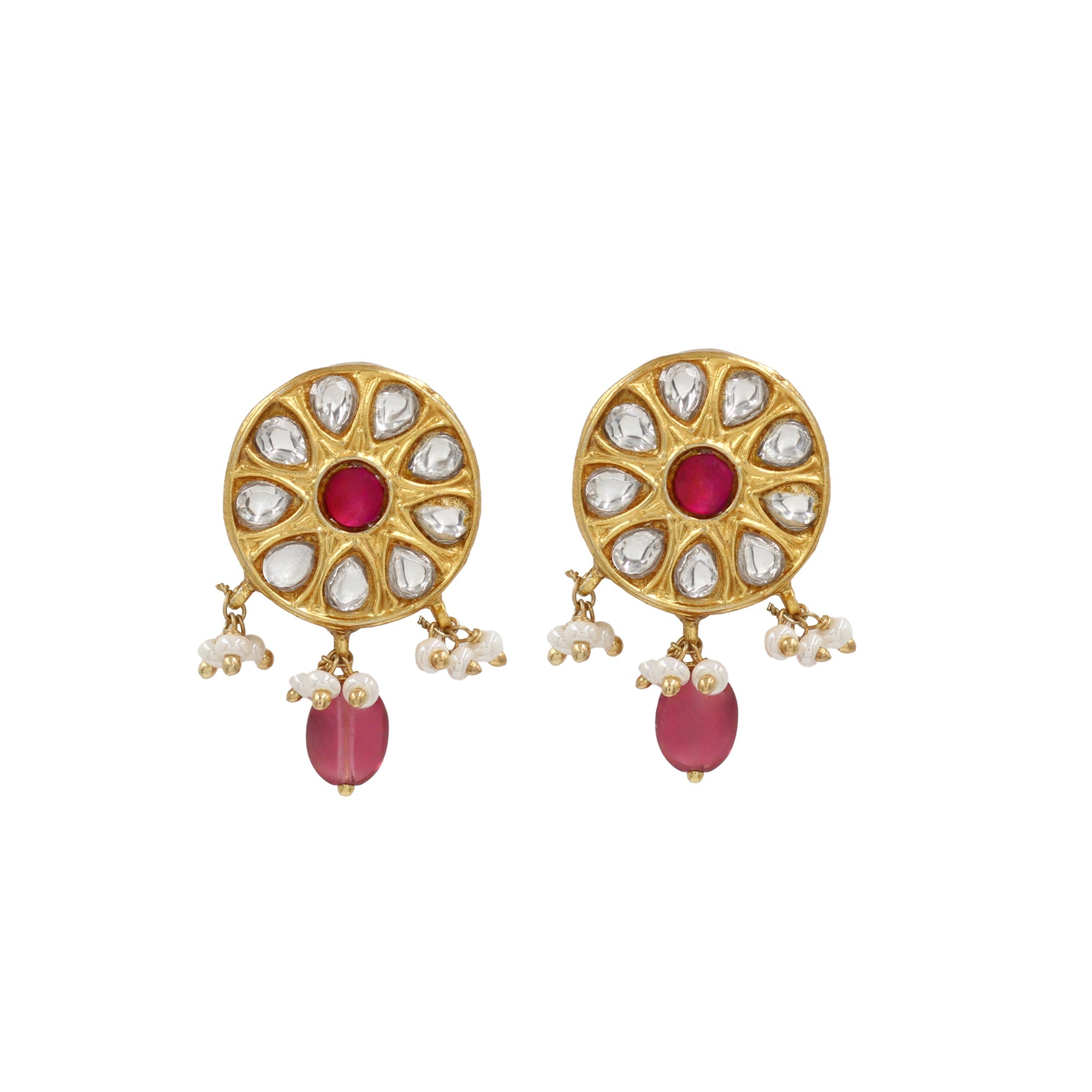 Opulent Charm: Sangeeta Boochra Kundan Gold-Plated Earrings