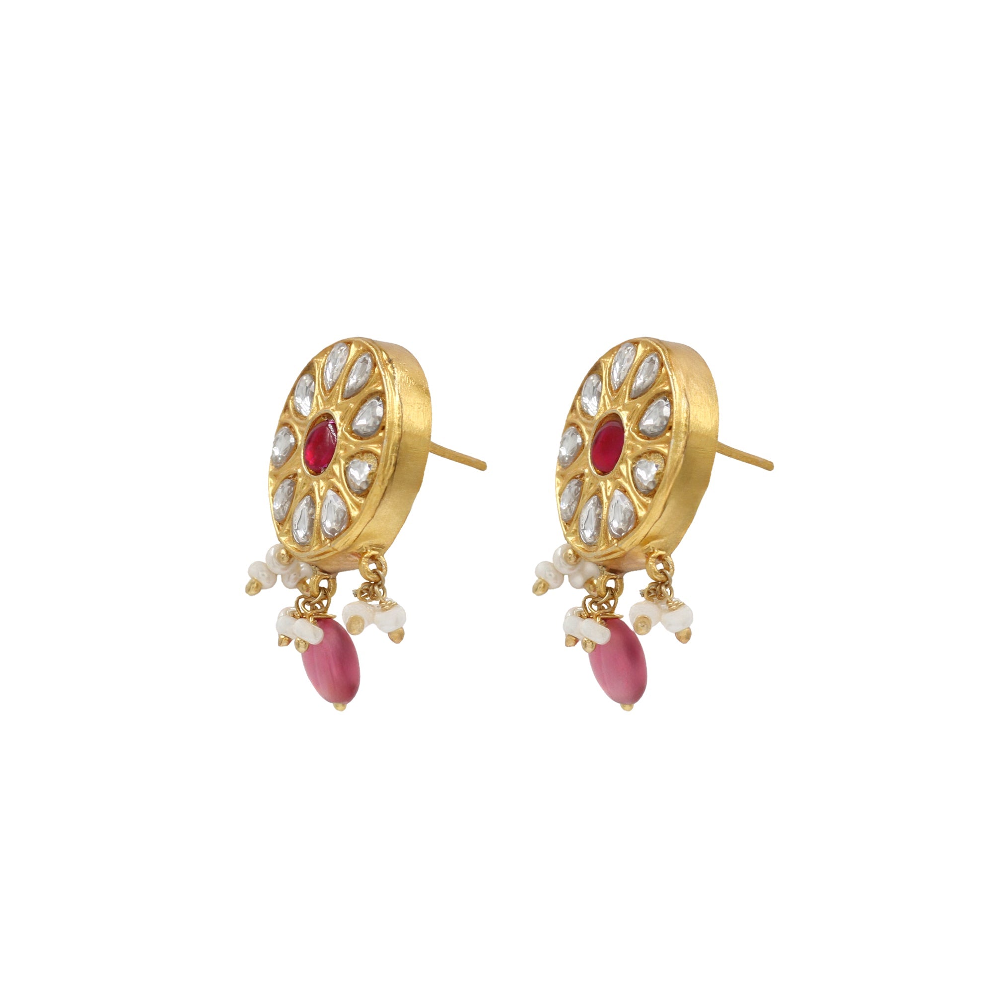 Opulent Charm: Sangeeta Boochra Kundan Gold-Plated Earrings