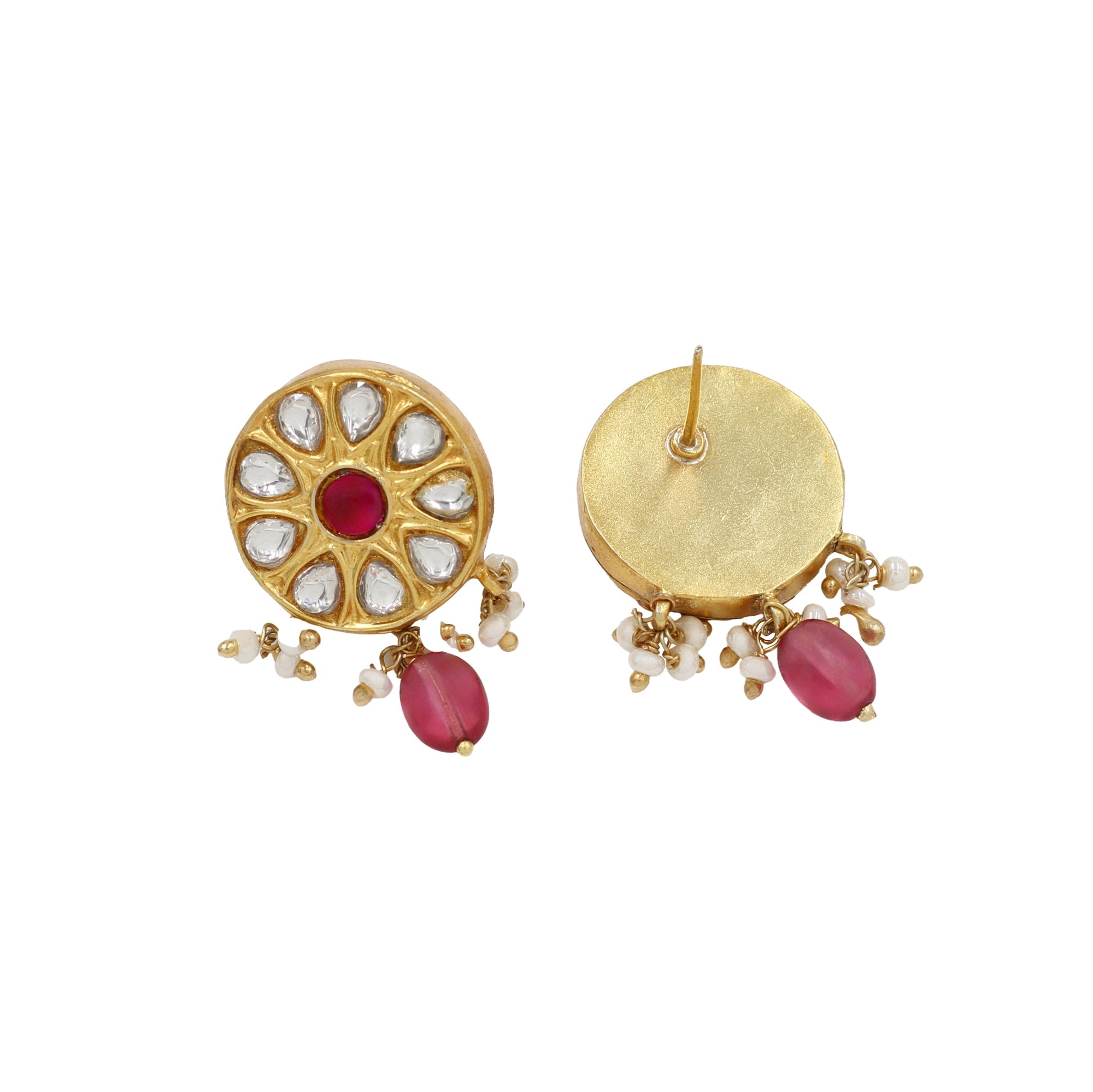 Opulent Charm: Sangeeta Boochra Kundan Gold-Plated Earrings