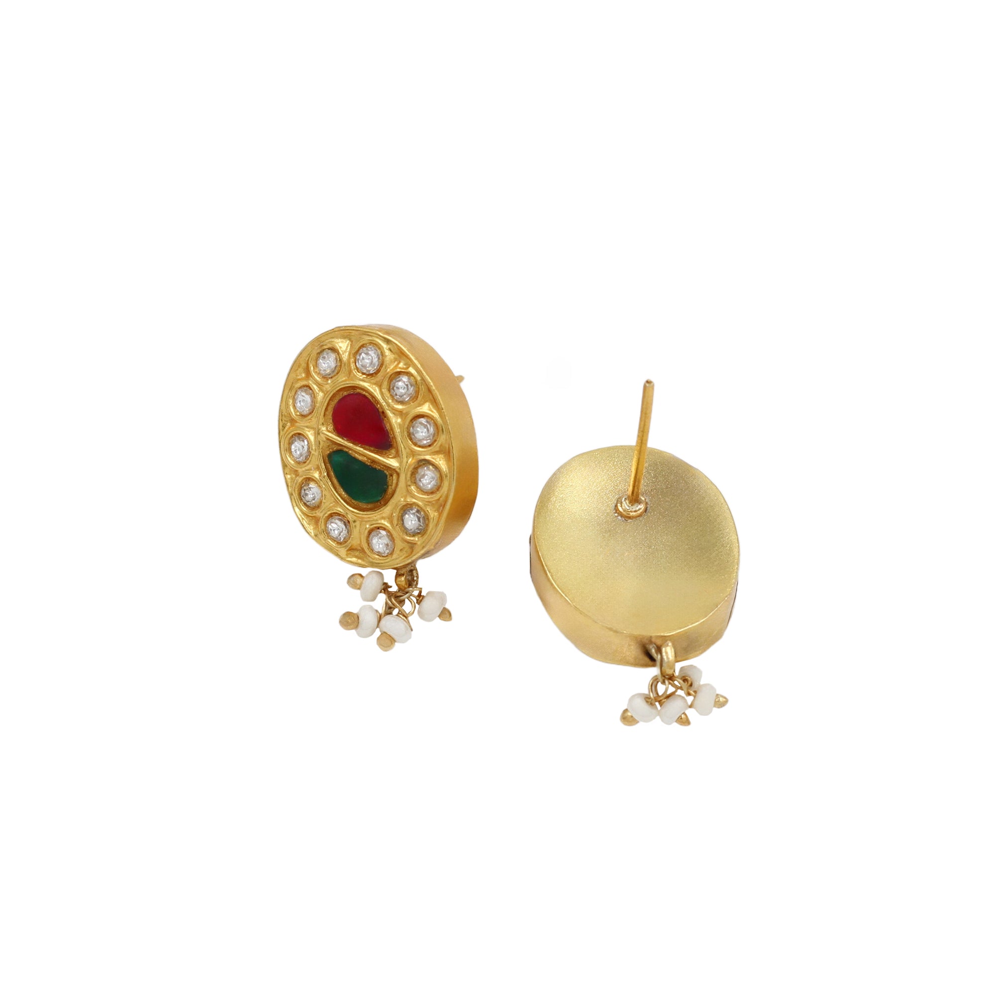 Luxe Radiance: Gold-Plated Kundan Earrings by Sangeeta Boochra