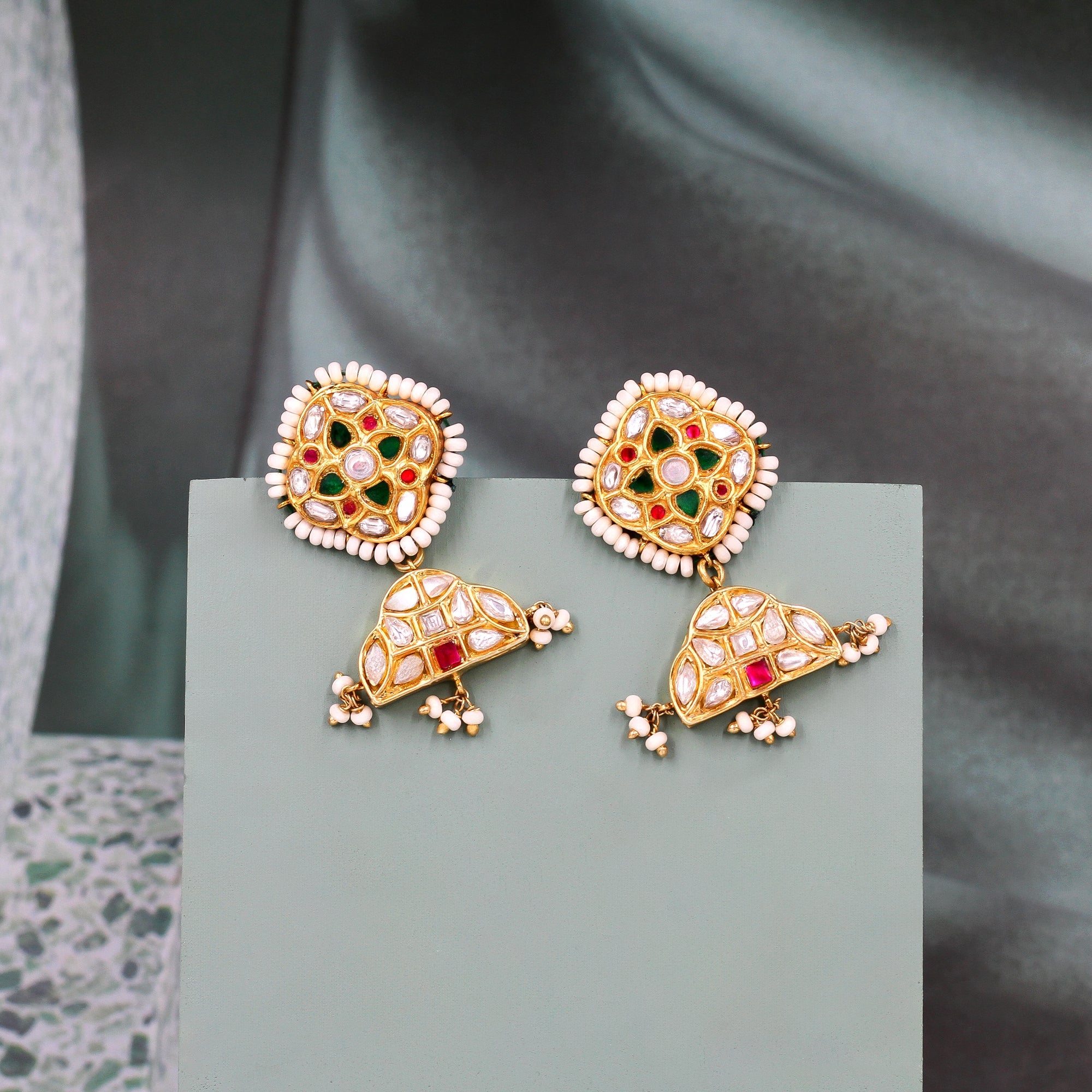 Golden Majesty: Sangeeta Boochra Kundan Earrings