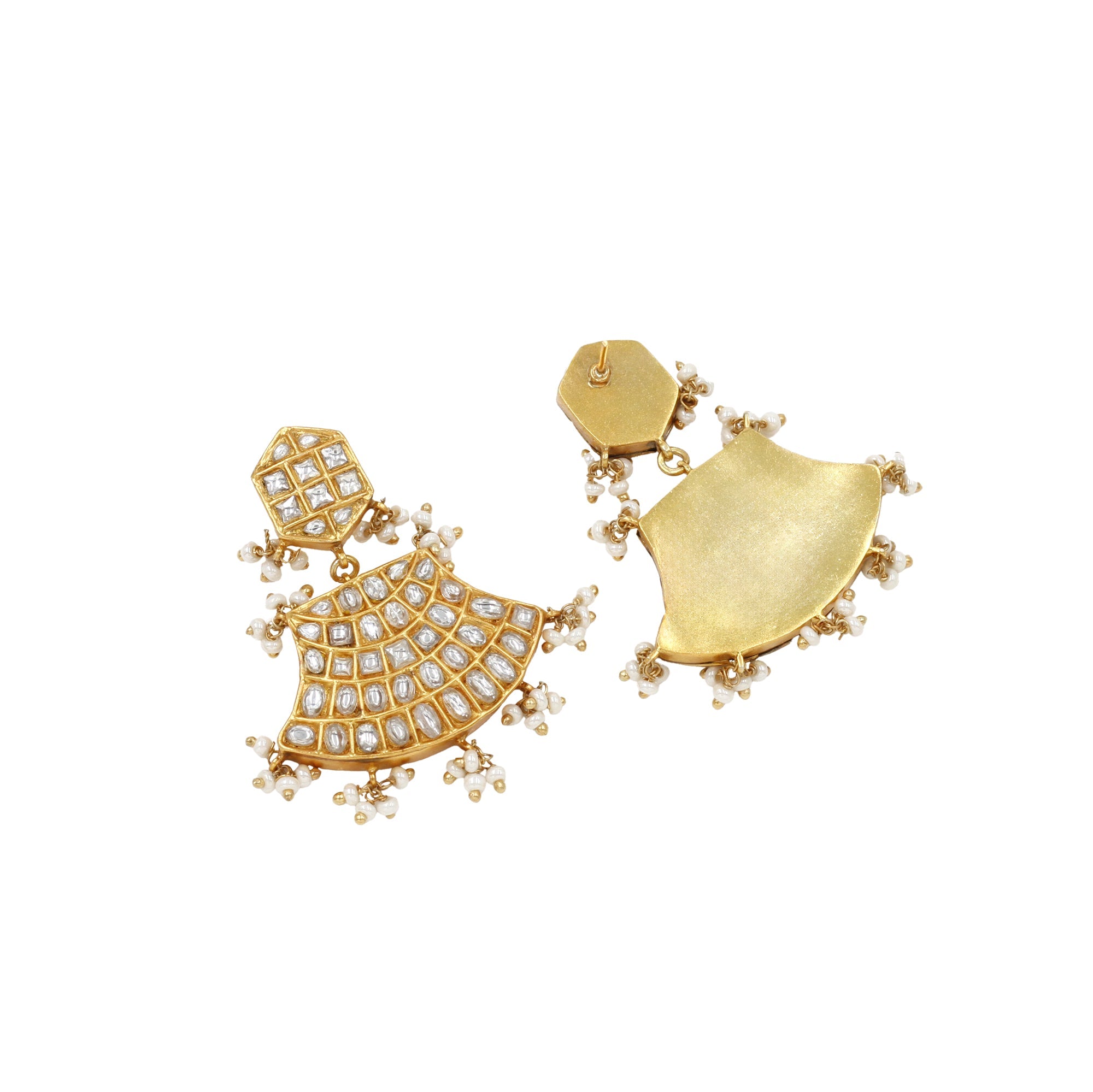 Radiant Gold: Sangeeta Boochra Kundan-Studded Earrings