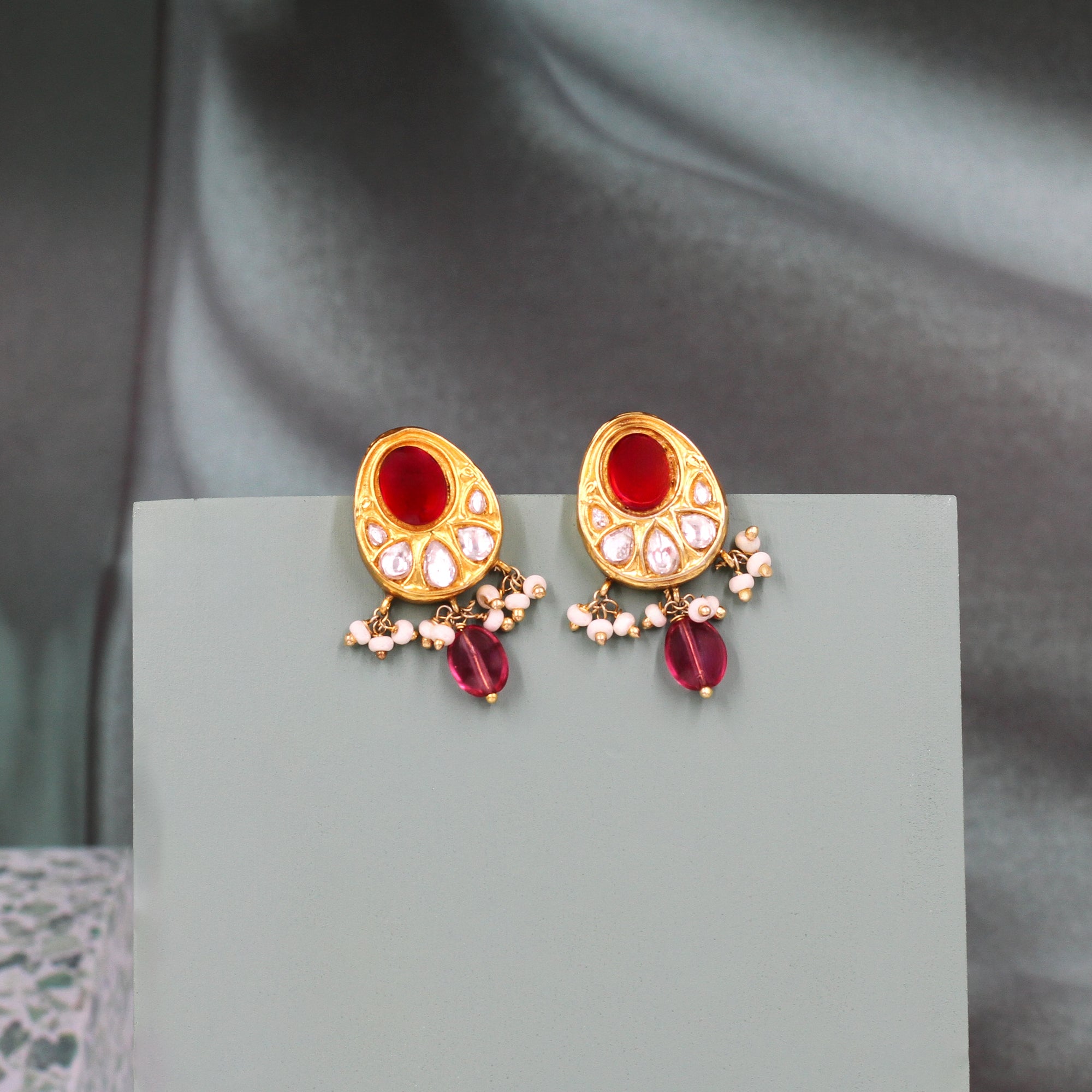 Luminous Gold: Sangeeta Boochra Kundan-Studded Earrings