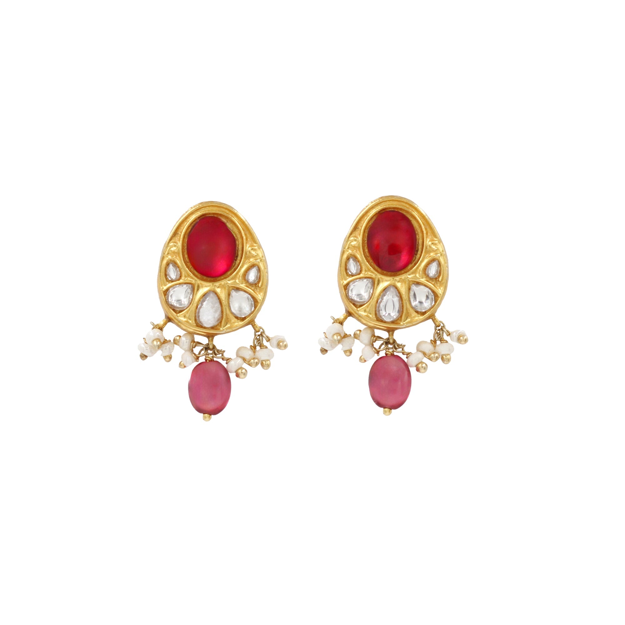 Luminous Gold: Sangeeta Boochra Kundan-Studded Earrings