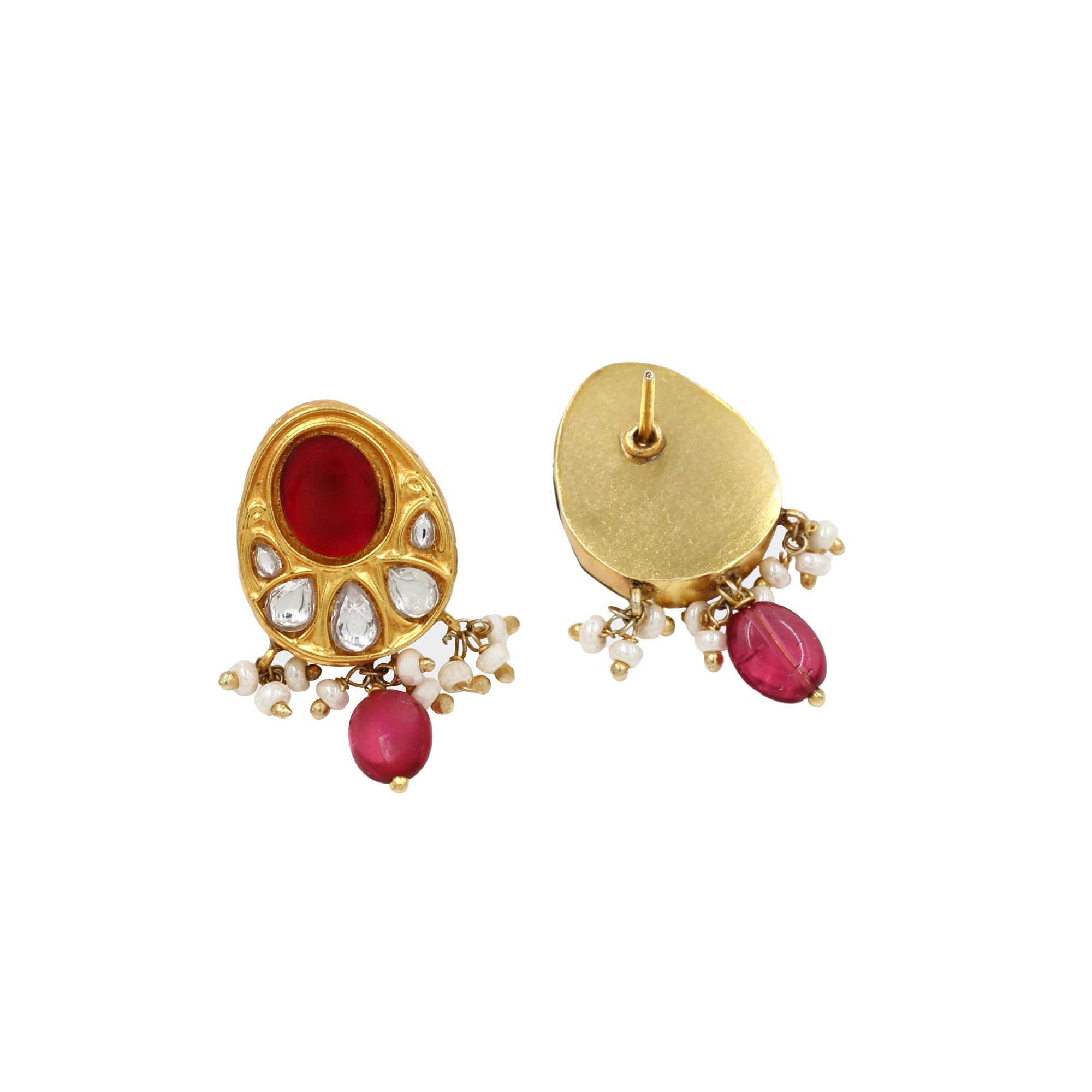 Luminous Gold: Sangeeta Boochra Kundan-Studded Earrings